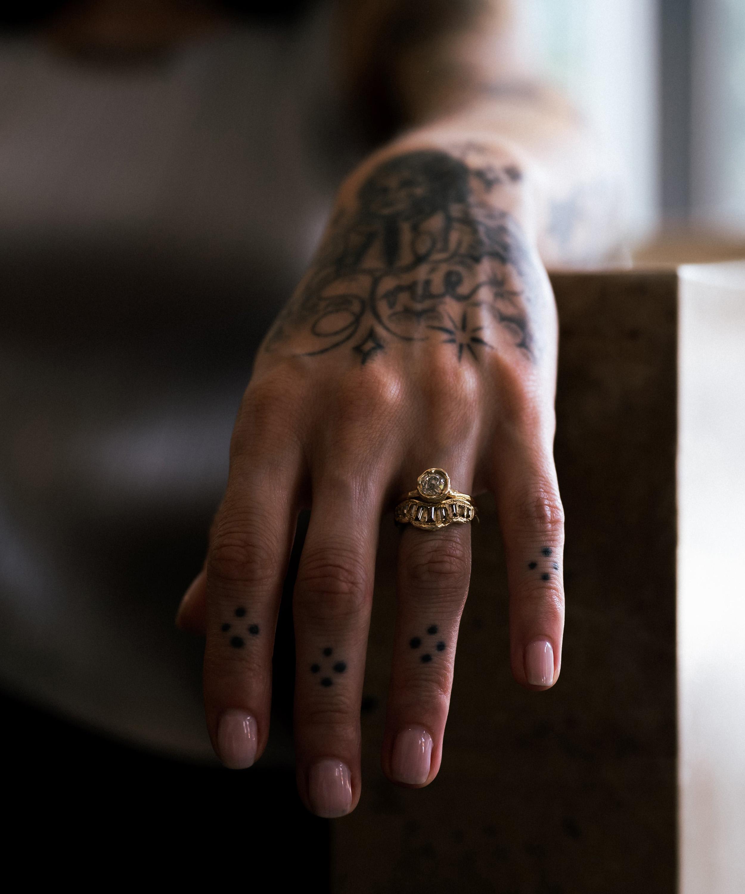 Ellis Mhairi Cameron - 14ct Gold Old Cut Diamond Cluster Cocktail Ring image number 1