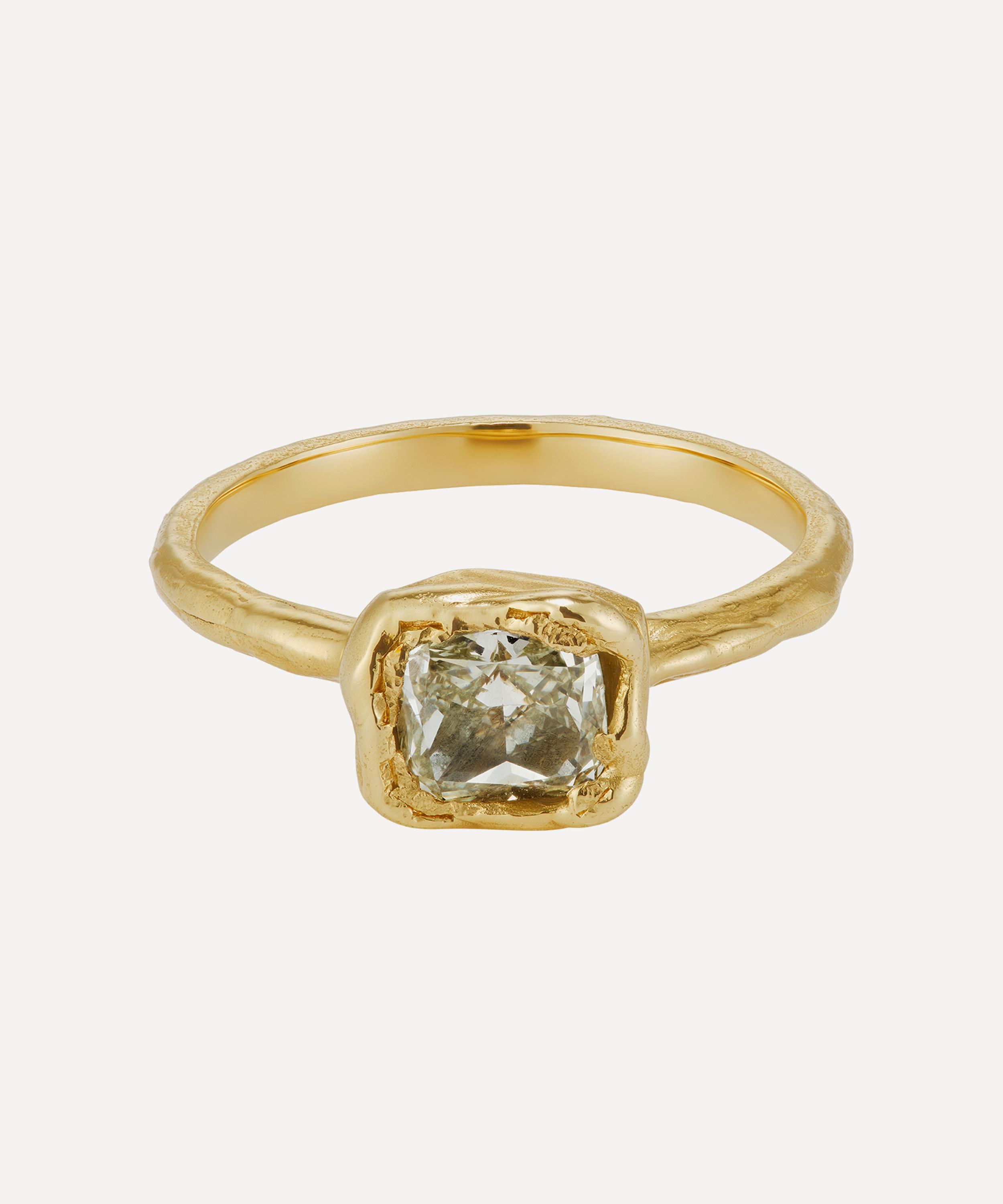 Ellis Mhairi Cameron - 14ct Gold Armach Cushion Fancy Lemon Diamond Engagement Ring