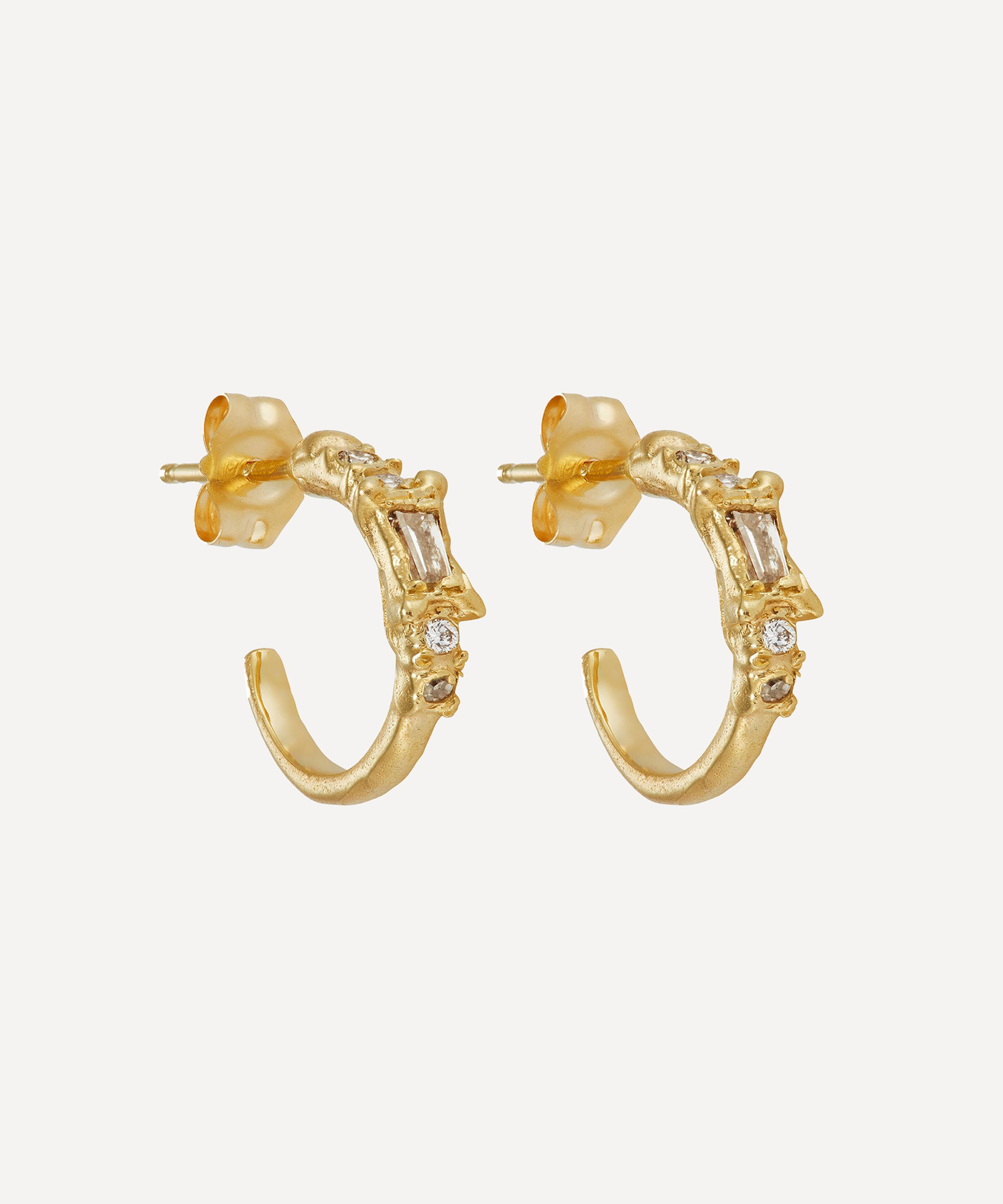Ellis Mhairi Cameron - 14ct Gold Legacy Mixed Diamond Small Scatter Hoop Earrings