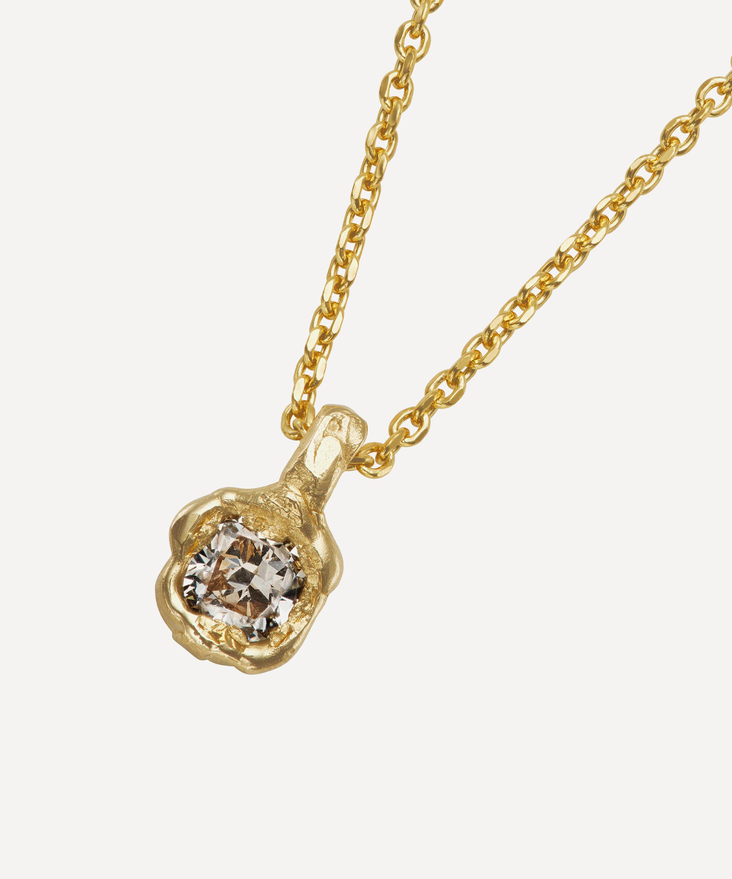 Ellis Mhairi Cameron - 14ct Gold Armach Cushion Champagne Diamond Nugget Pendant Necklace