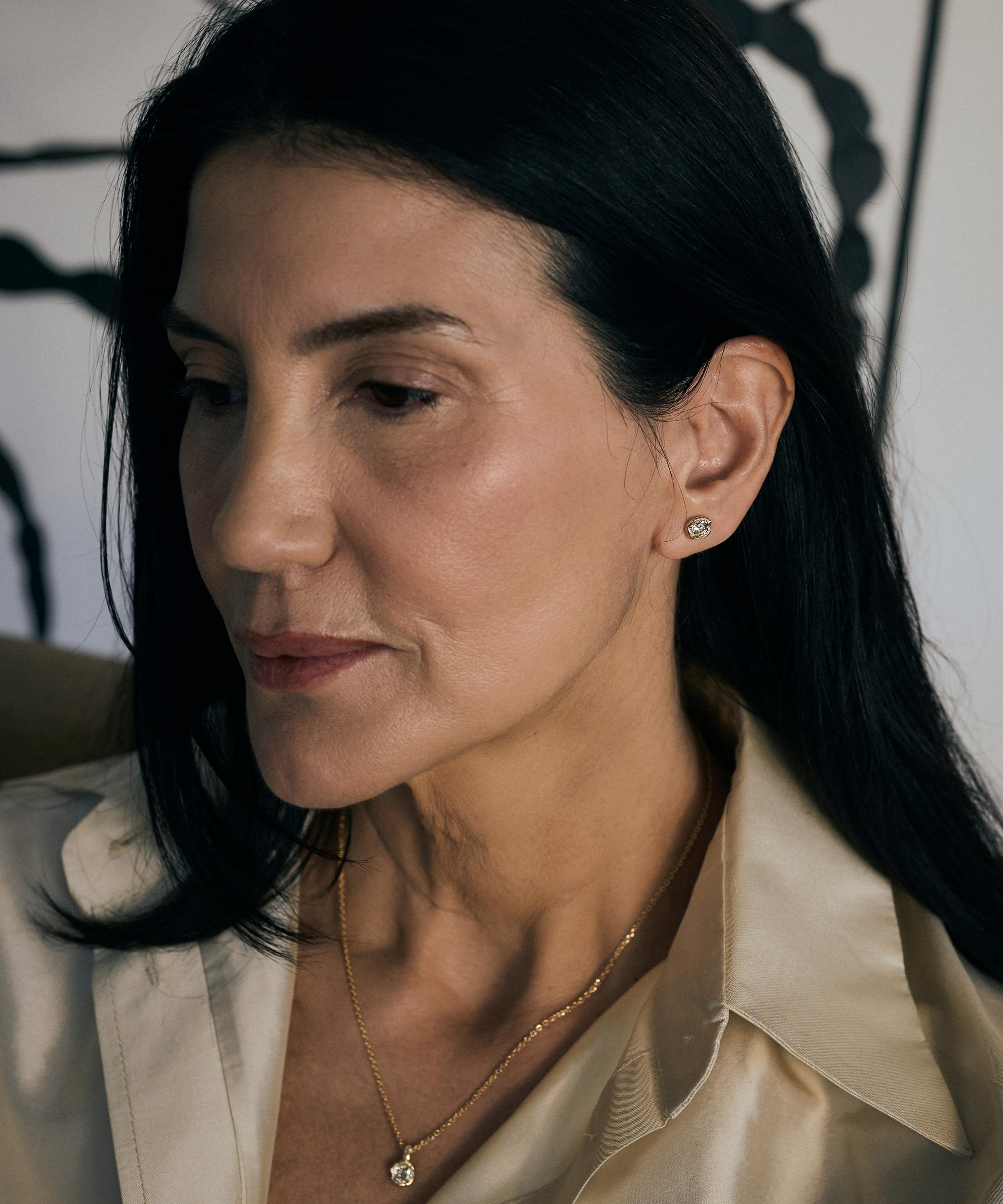 Ellis Mhairi Cameron - 14ct Gold Armach Cushion Champagne Diamond Nugget Pendant Necklace image number 1