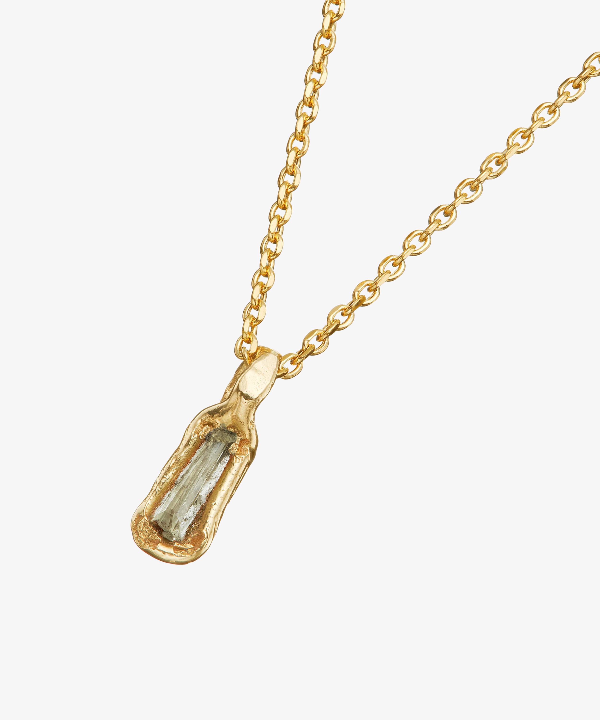 Ellis Mhairi Cameron - 14ct Gold Baguette White Diamond Pendant Necklace
