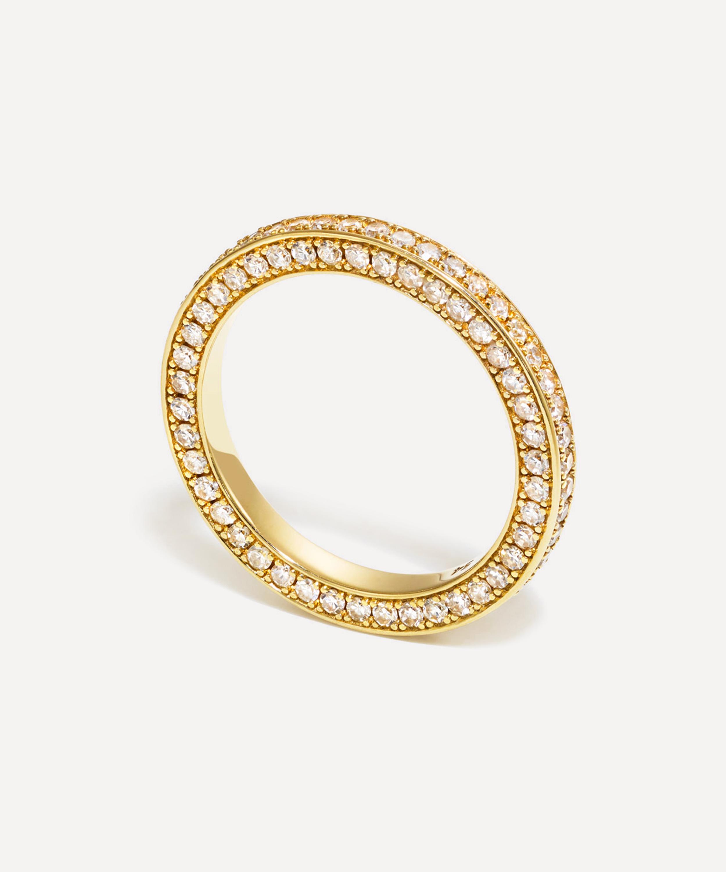By Pariah - 14ct Gold Triple Diamond Eternity Ring image number 0