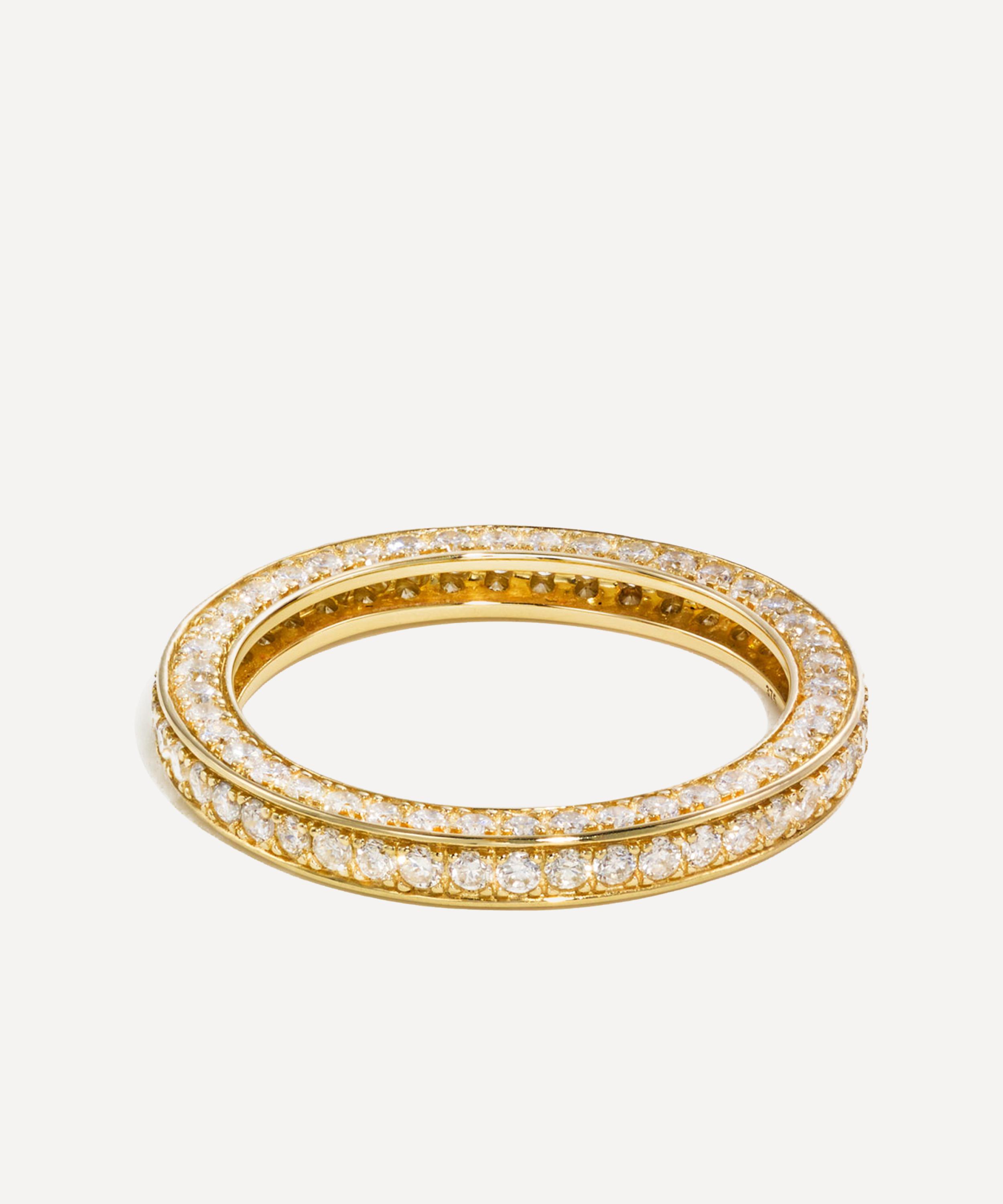 By Pariah - 14ct Gold Triple Diamond Eternity Ring image number 1