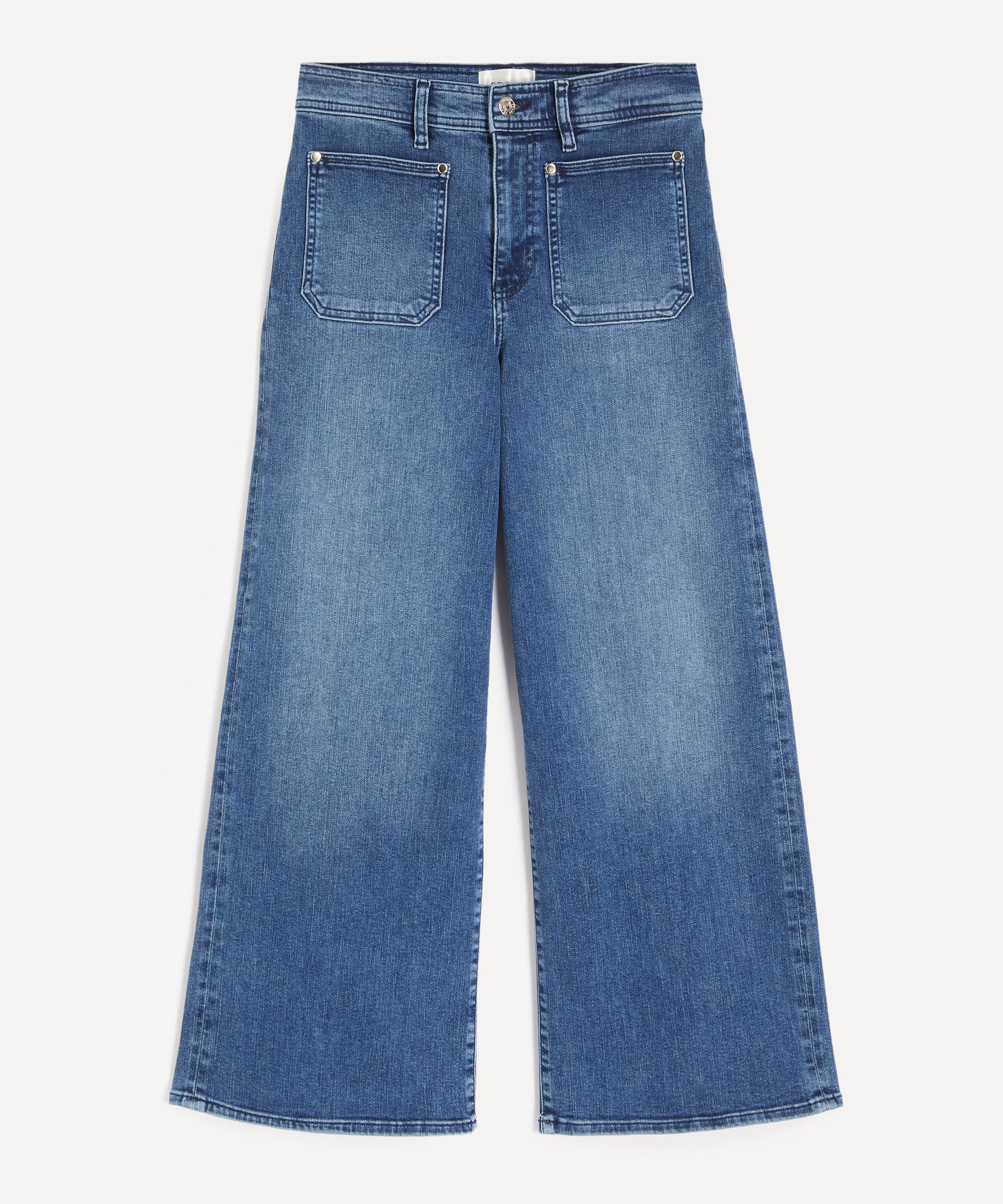 Frame - Le Slim Palazzo Crop Harbor Pocket Jeans in Elixir Raw After