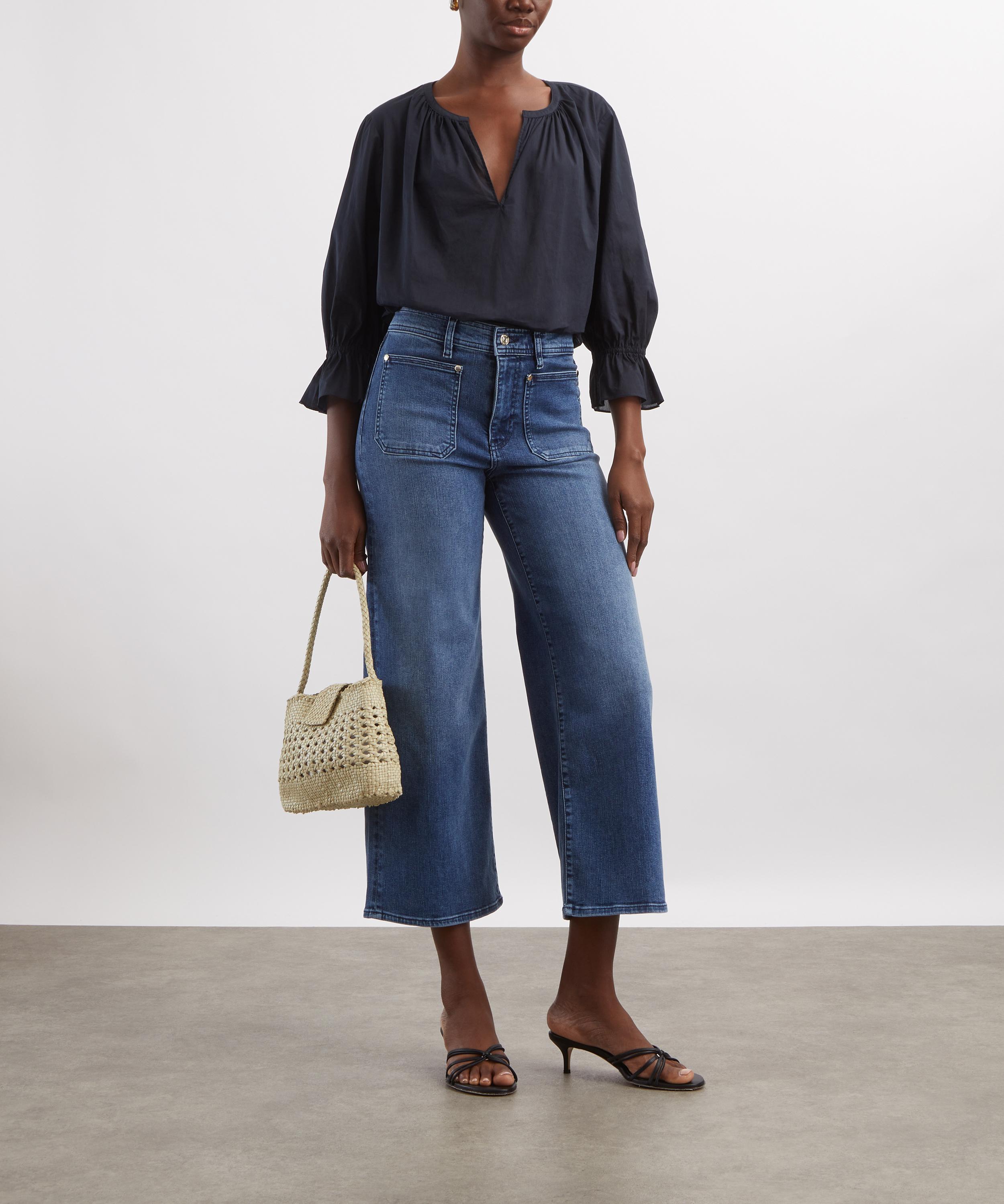 Frame - Le Slim Palazzo Crop Harbor Pocket Jeans in Elixir Raw After image number 1