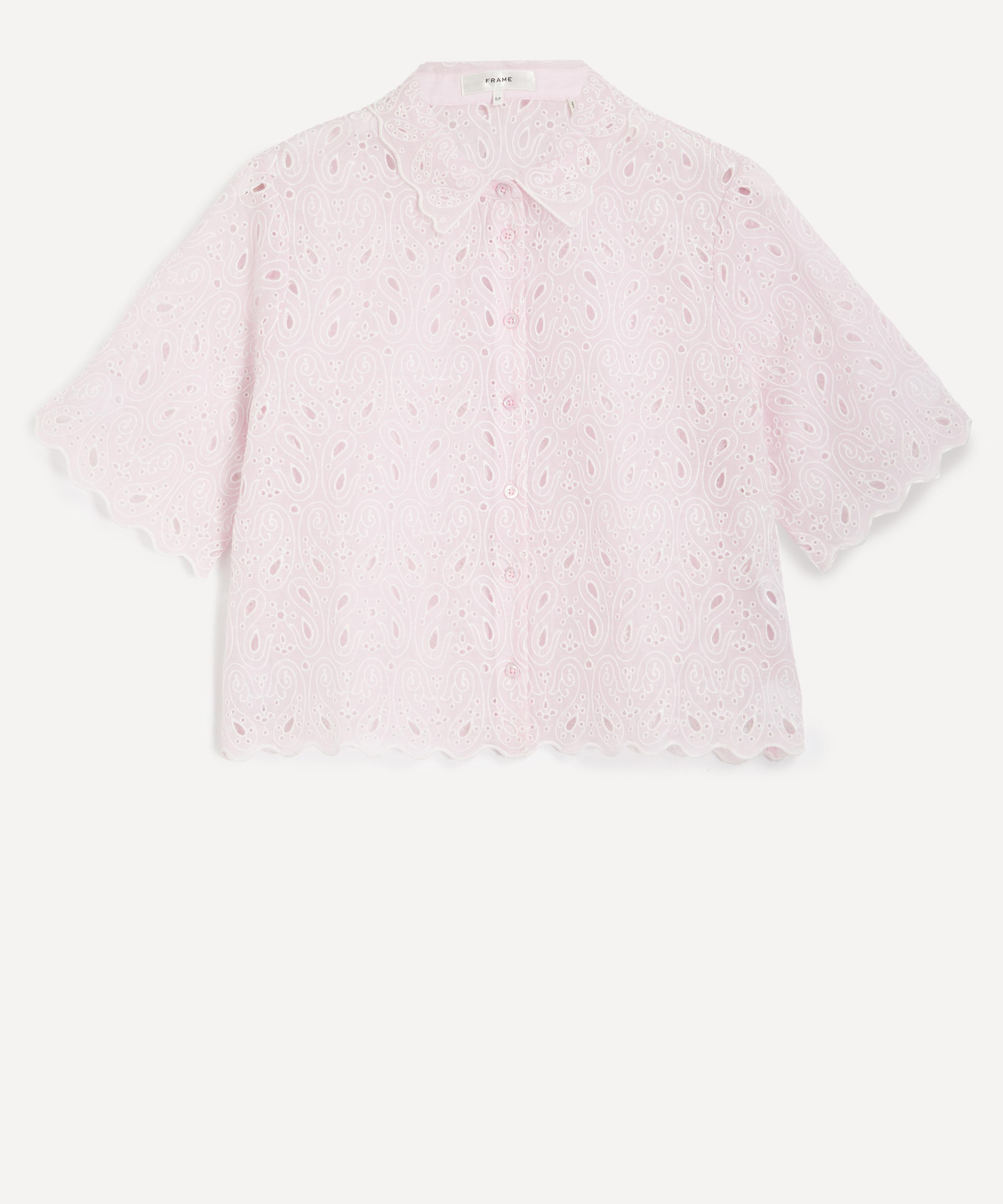 Frame - Bubblegum Paisley Eyelet Shirt image number 0