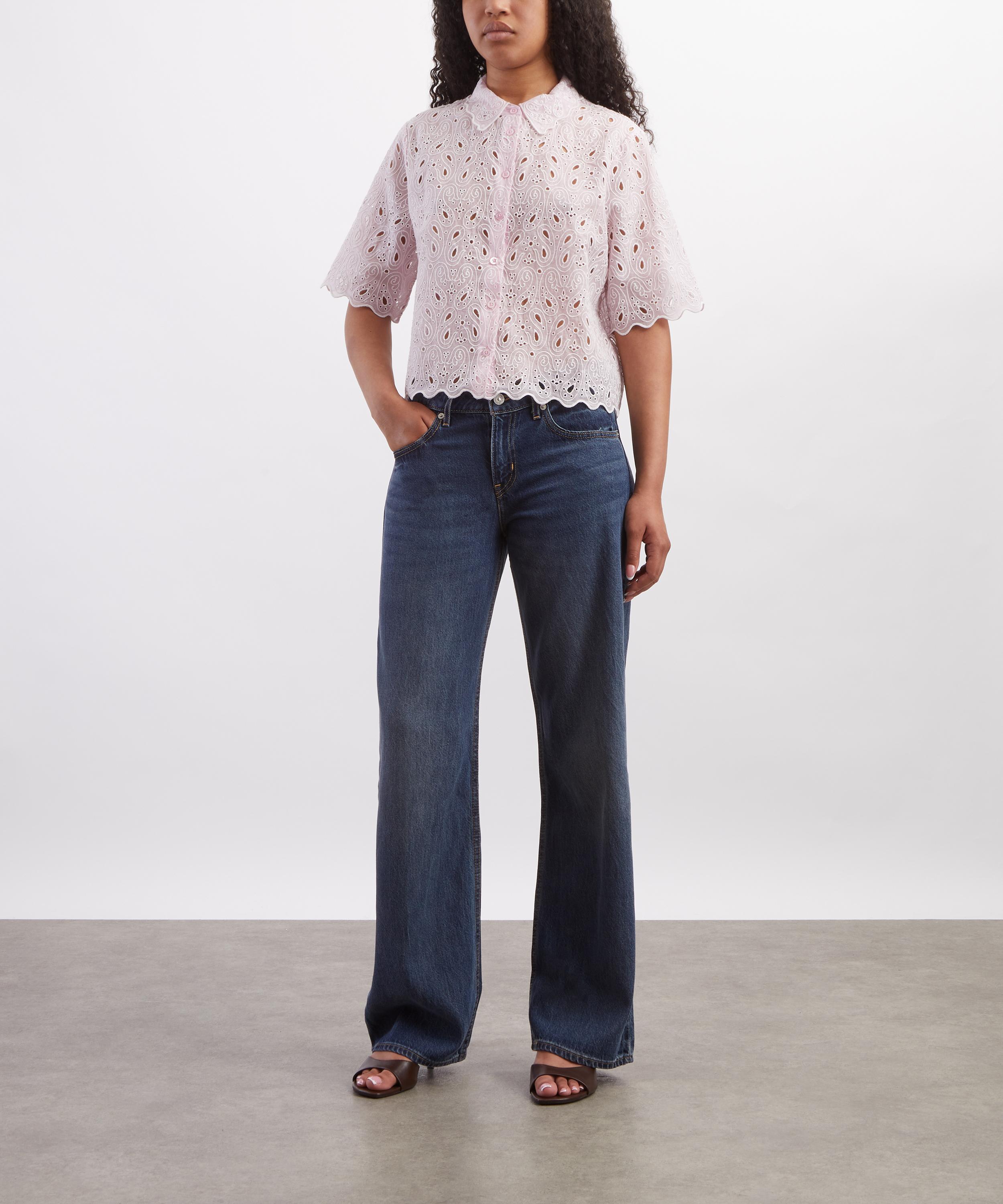 Frame - Bubblegum Paisley Eyelet Shirt image number 1