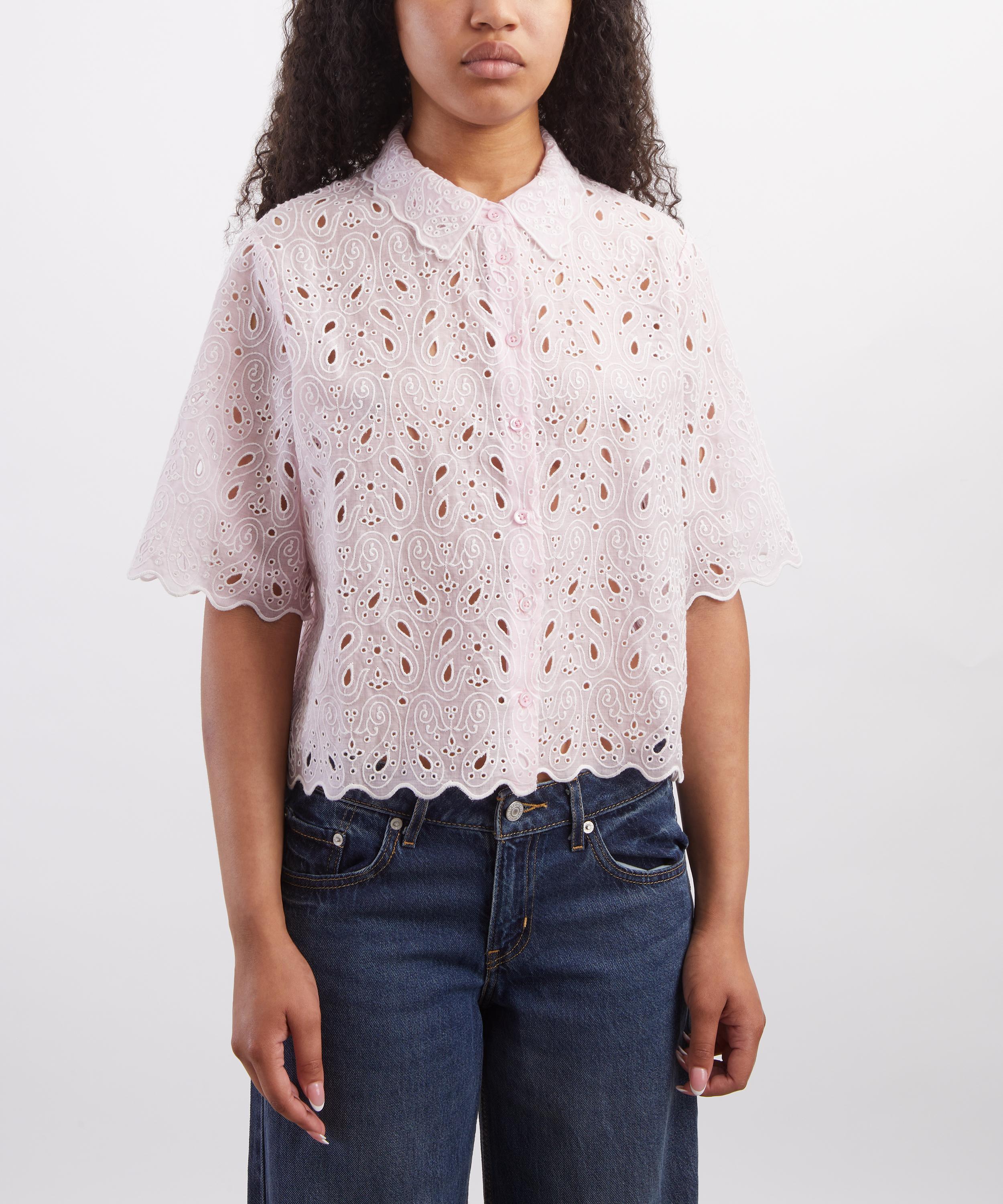 Frame Bubblegum Paisley Eyelet Shirt | Liberty