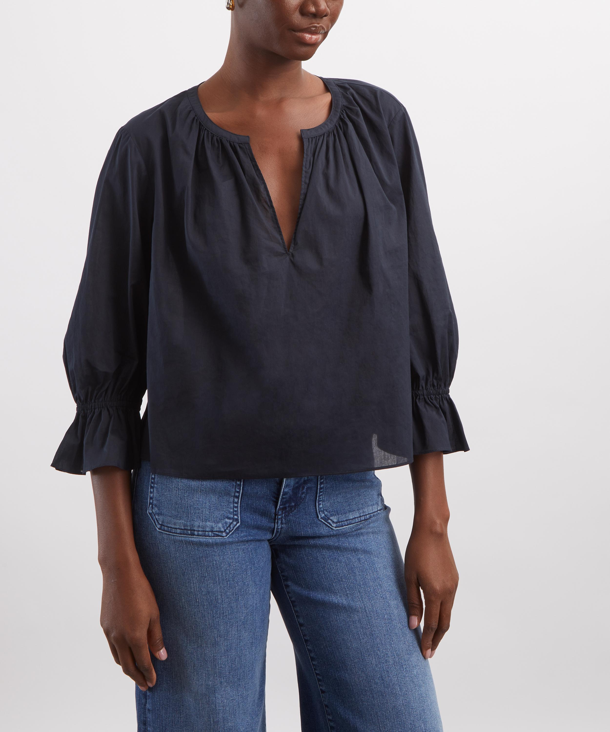 Frame - Navy Poet Blouse image number 2