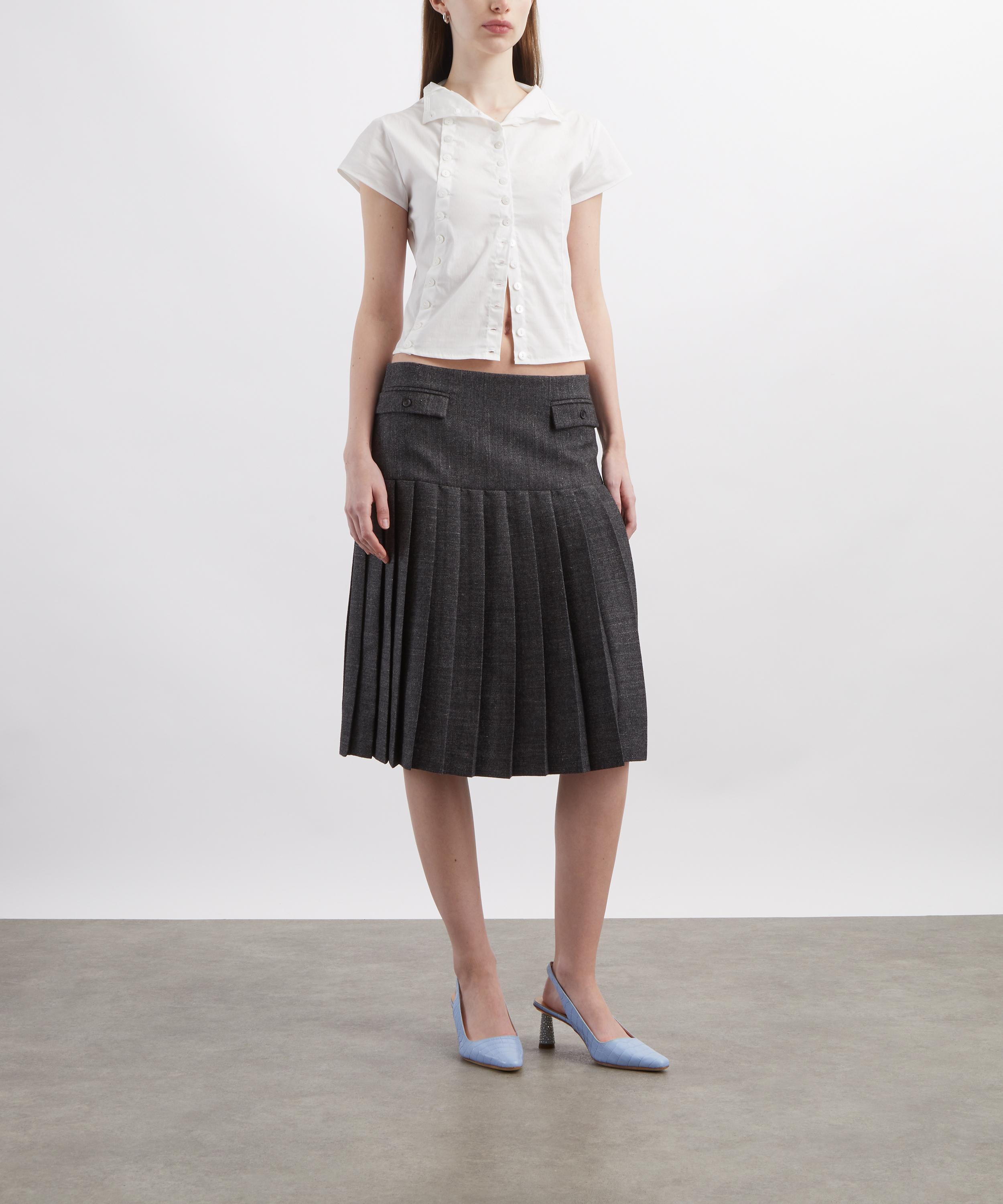 Caspar the Label - White Poet Cap-Sleeve Shirt image number 1