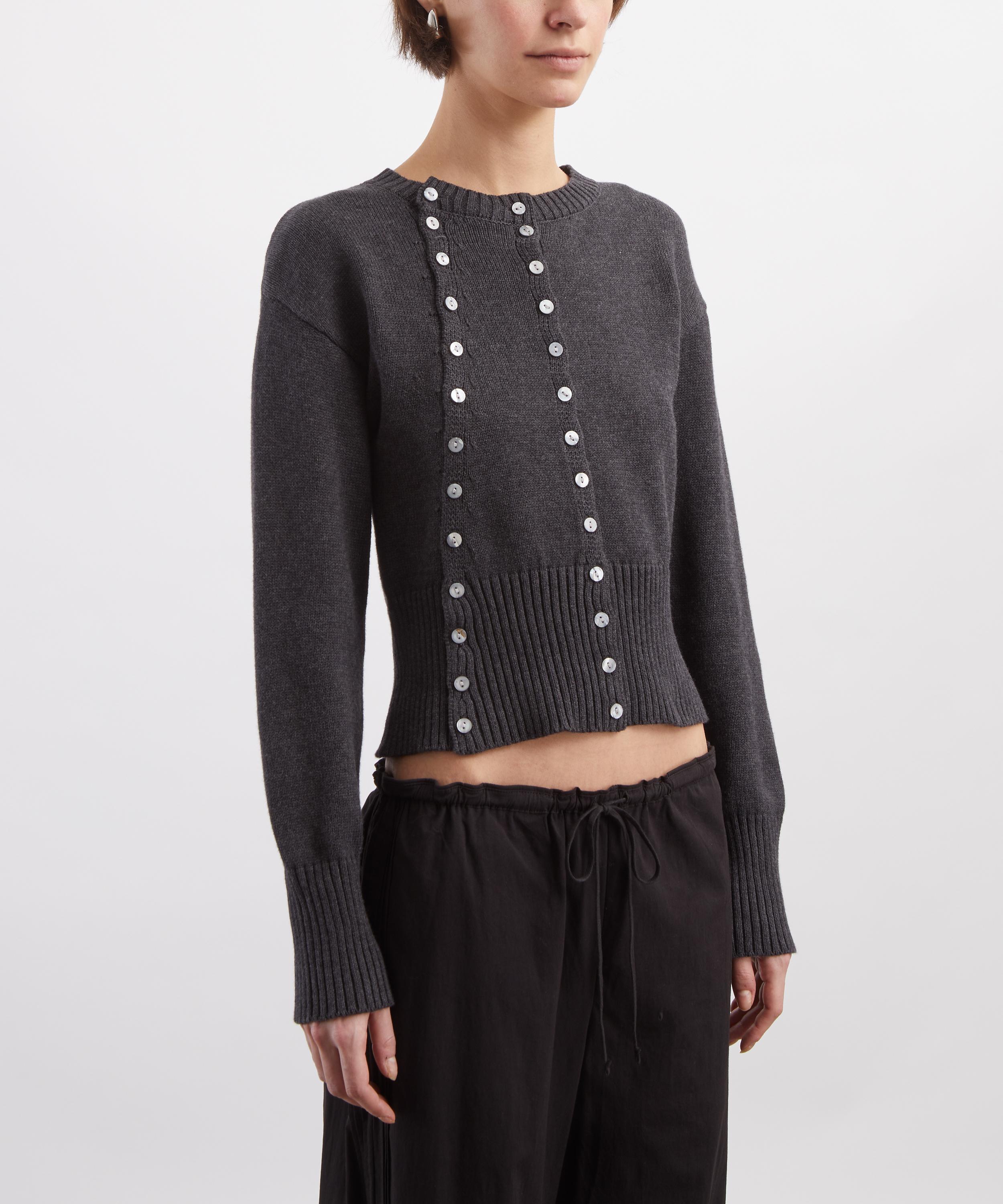 Caspar the Label - Charcoal Poet Cotton-Cashmere Cardigan&nbsp; image number 2