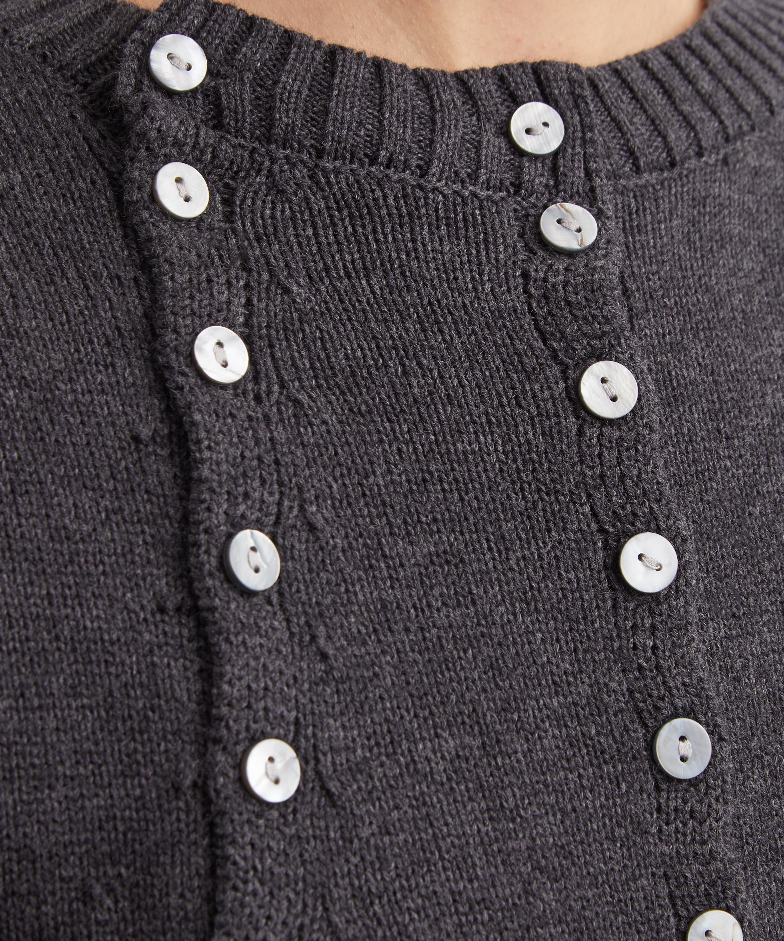 Caspar the Label - Charcoal Poet Cotton-Cashmere Cardigan&nbsp; image number 4