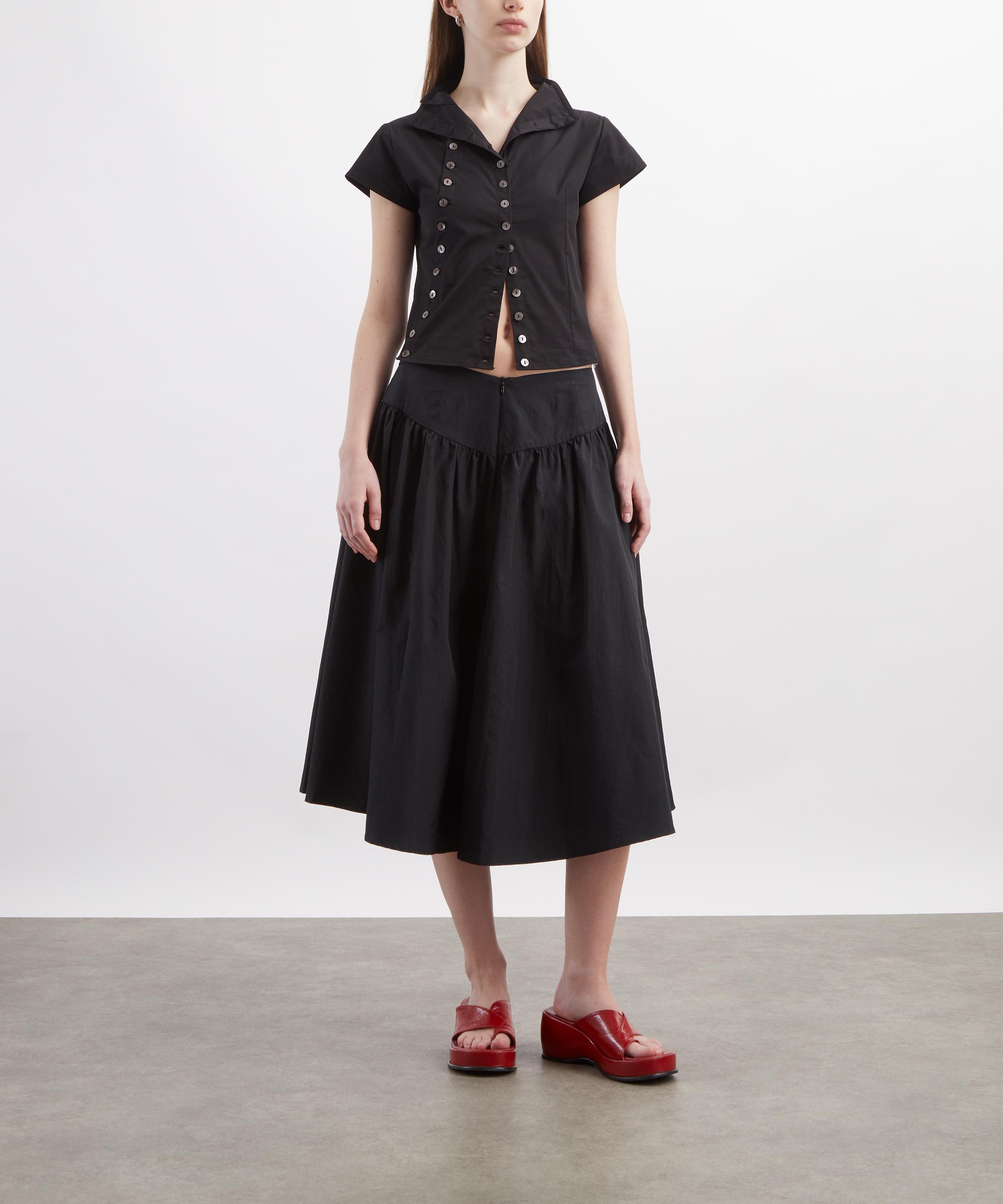 Caspar the Label - Black Poet Cap-Sleeve Shirt image number 1