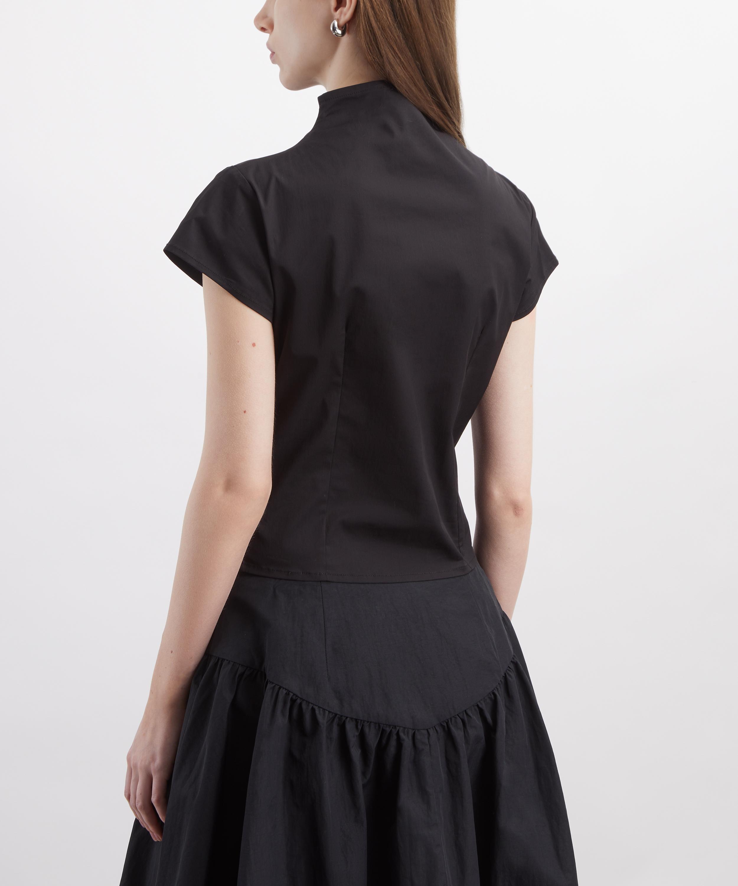 Caspar the Label - Black Poet Cap-Sleeve Shirt image number 3