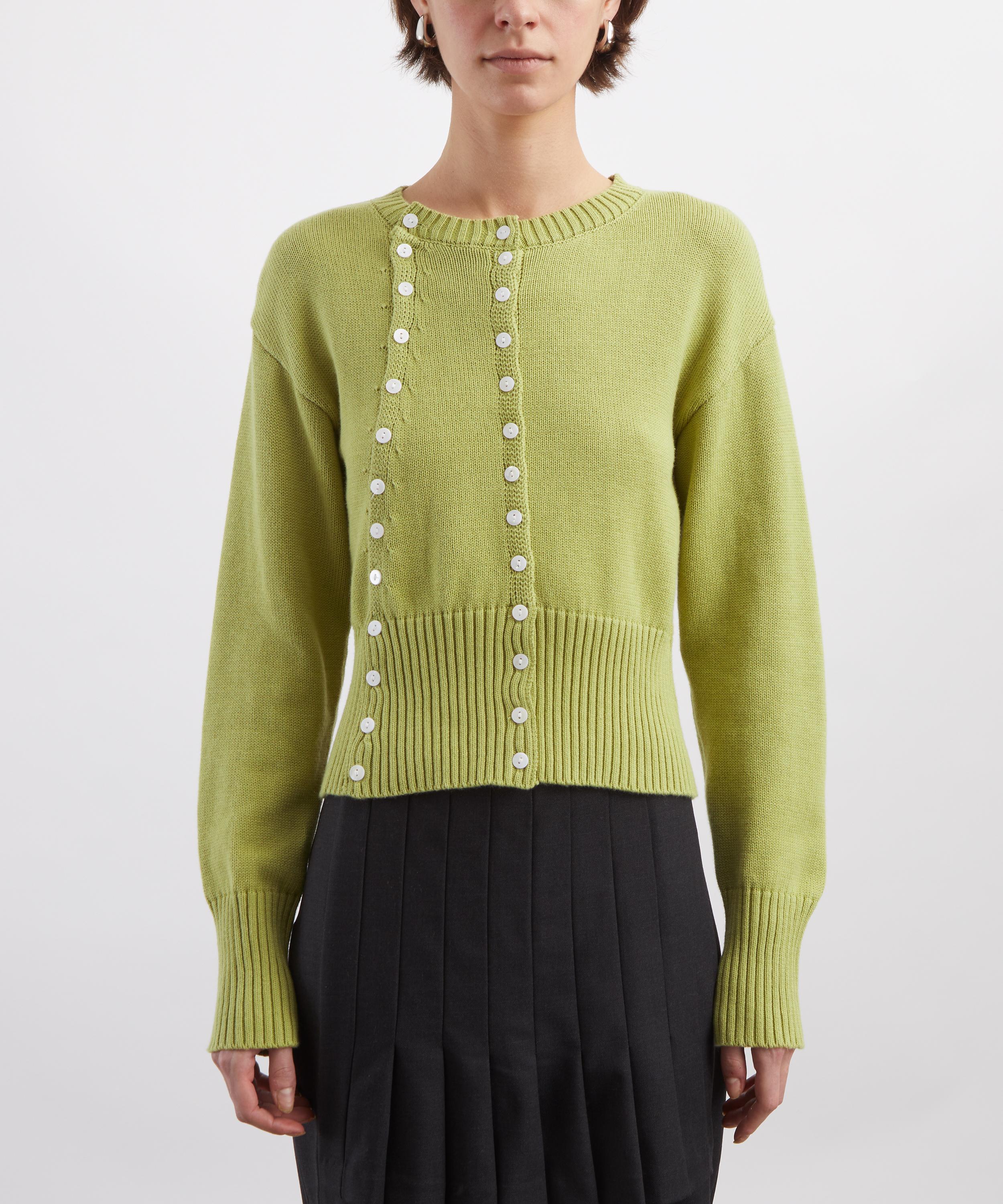 Caspar the Label - Spring Green Poet Cotton-Cashmere Cardigan image number 2