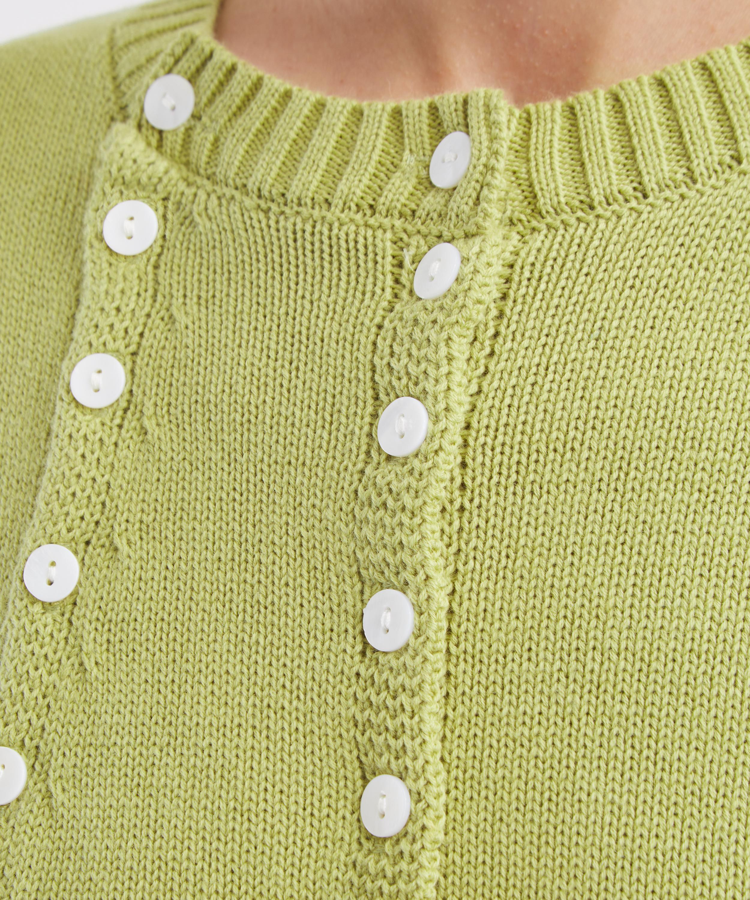 Caspar the Label - Spring Green Poet Cotton-Cashmere Cardigan image number 4