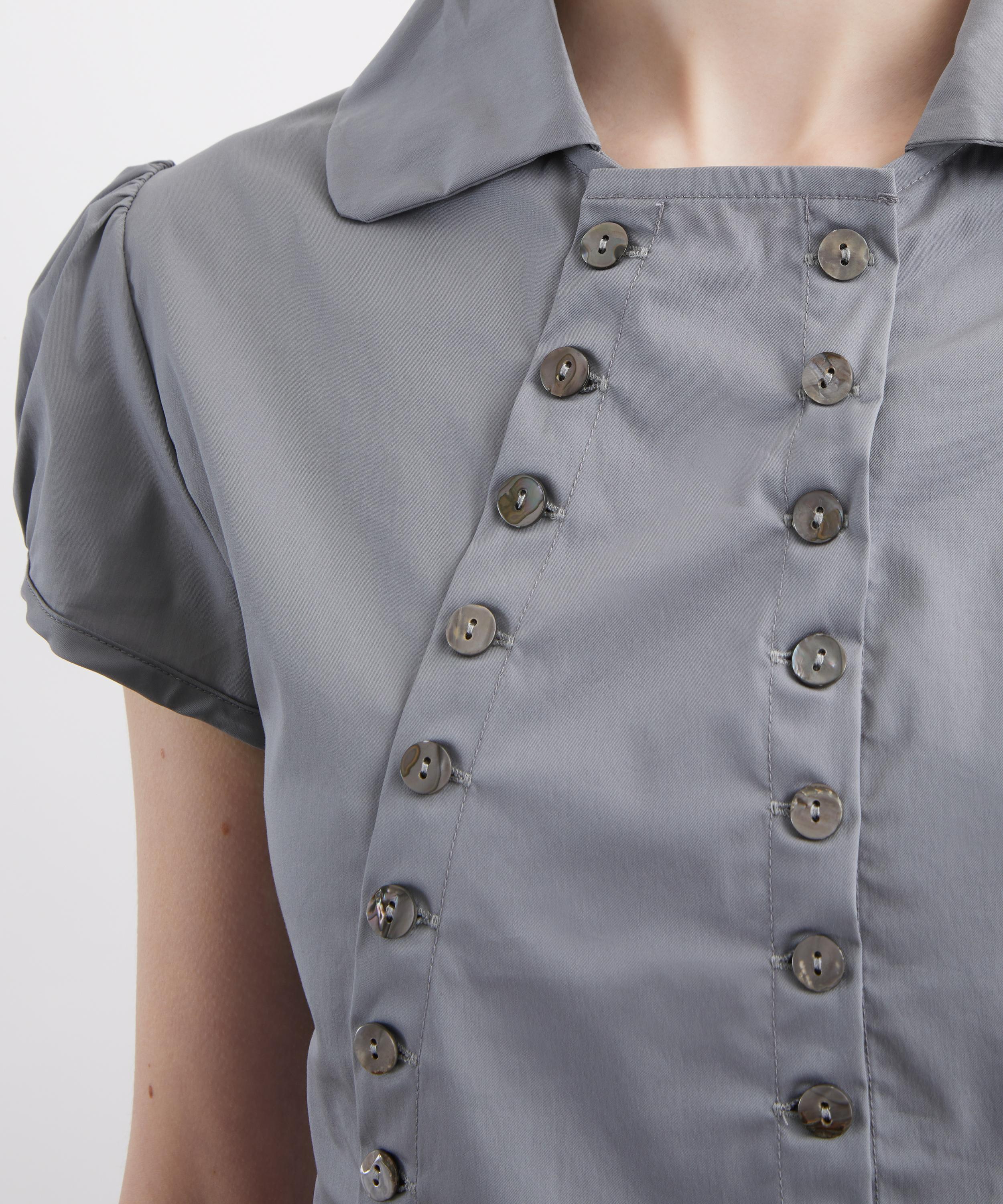 Caspar the Label - Silver Grey Poet Puff-Sleeve Shirt image number 4