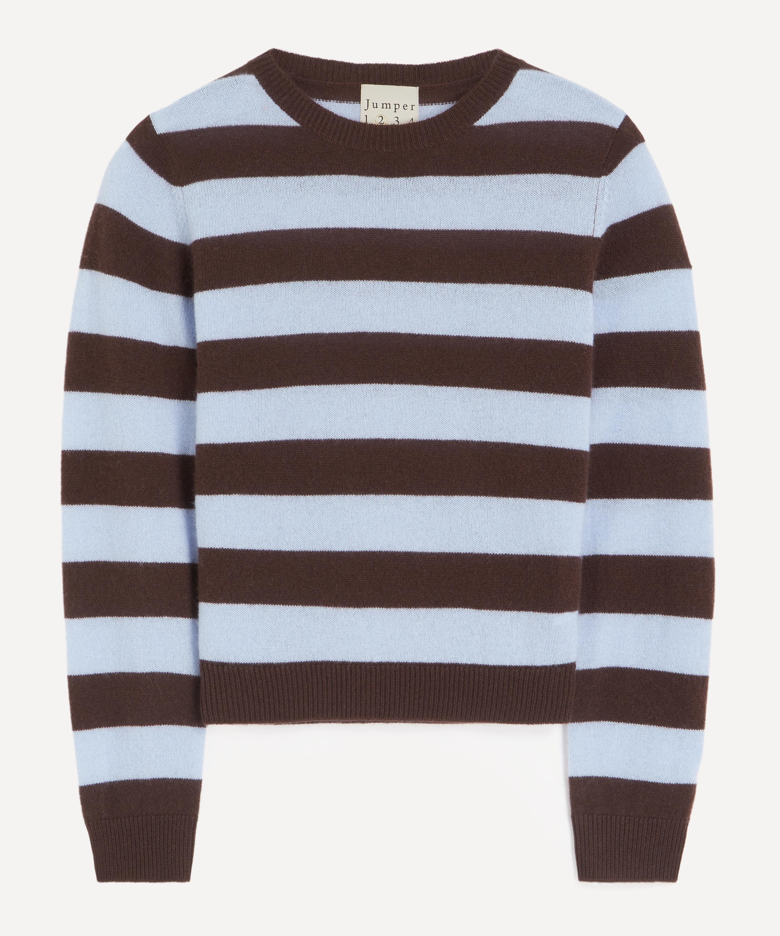 Jumper 1234 - Cashmere Stripe Crew Neck Jumper image number 0