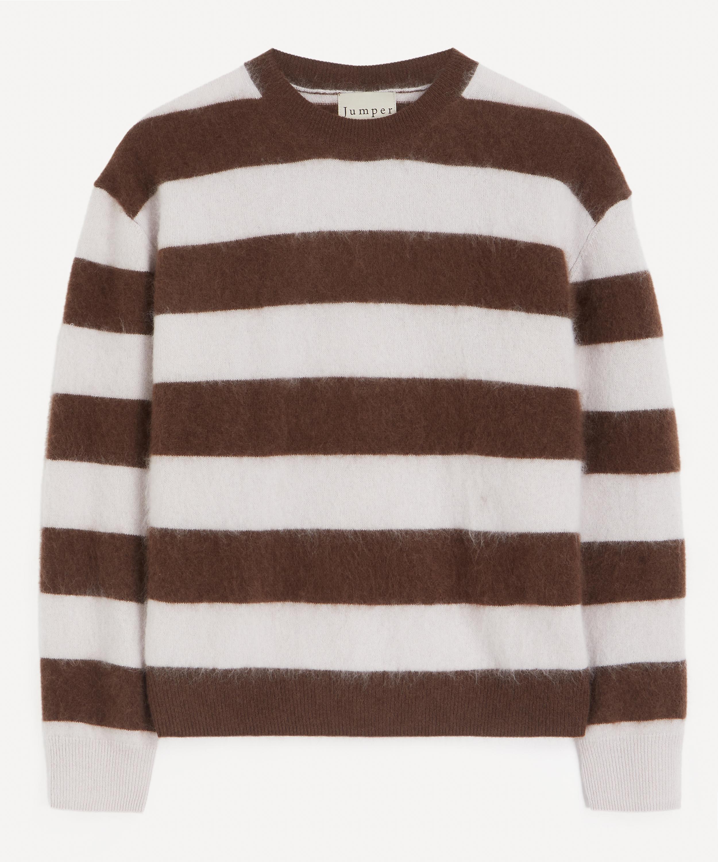 Jumper 1234 - Cashmere Stripe Brushed Crew Neck Jumper image number 0