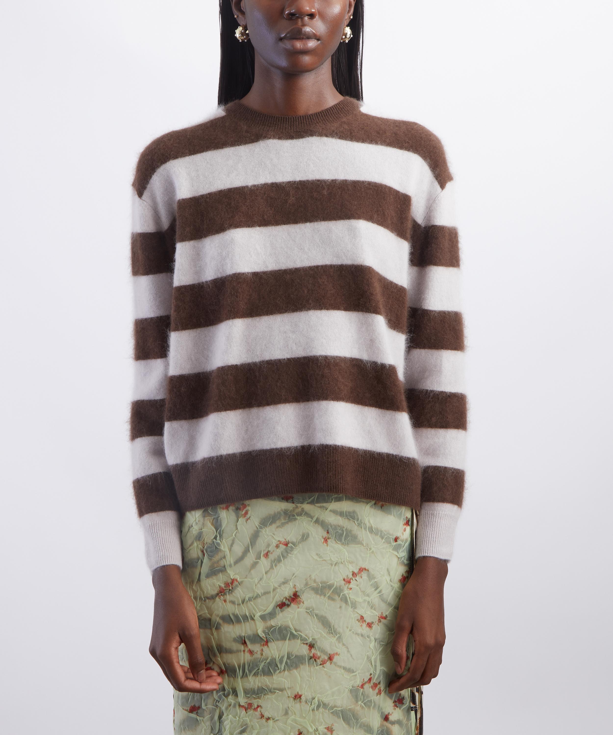 Jumper 1234 - Cashmere Stripe Brushed Crew Neck Jumper image number 2
