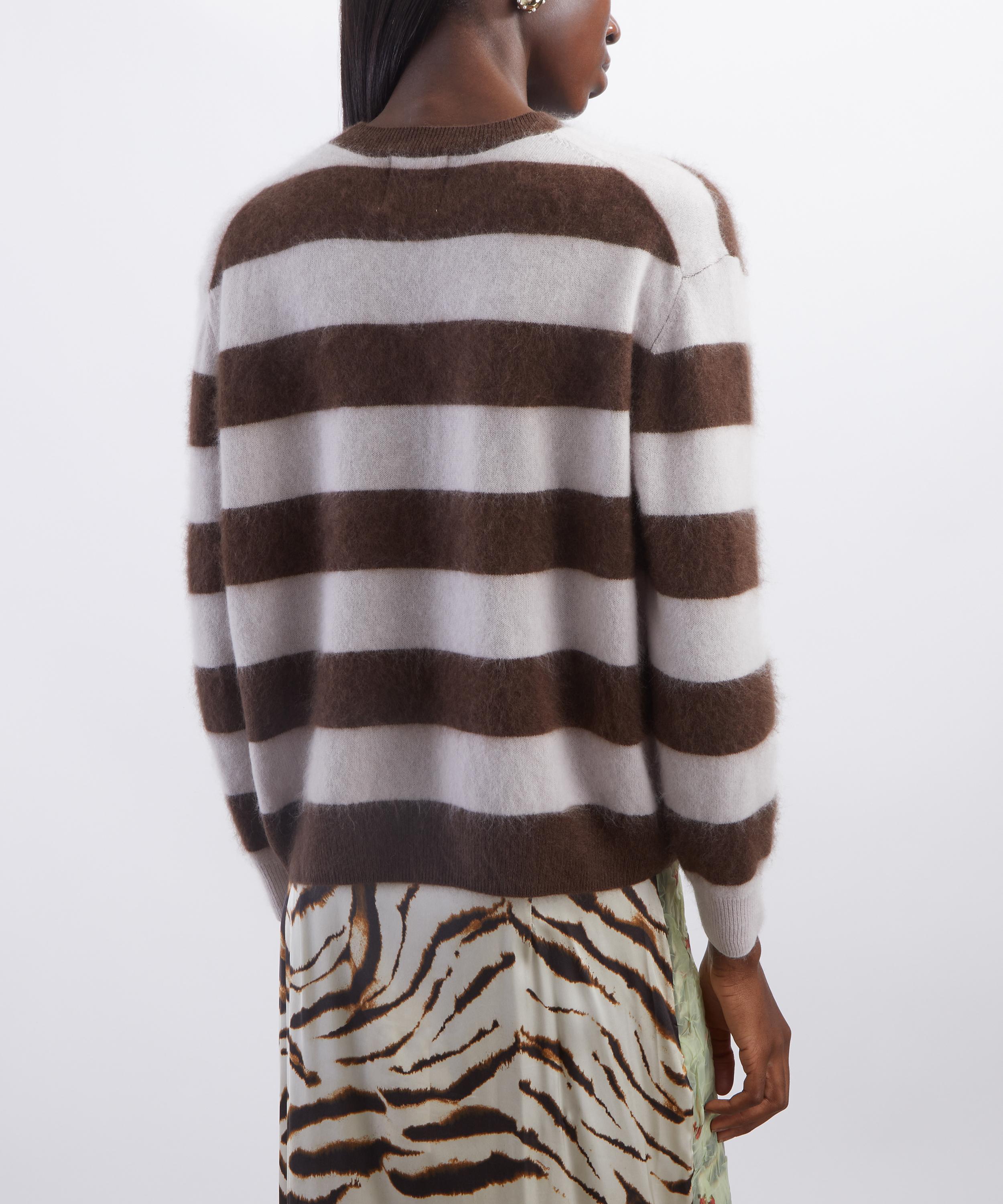 Jumper 1234 - Cashmere Stripe Brushed Crew Neck Jumper image number 3