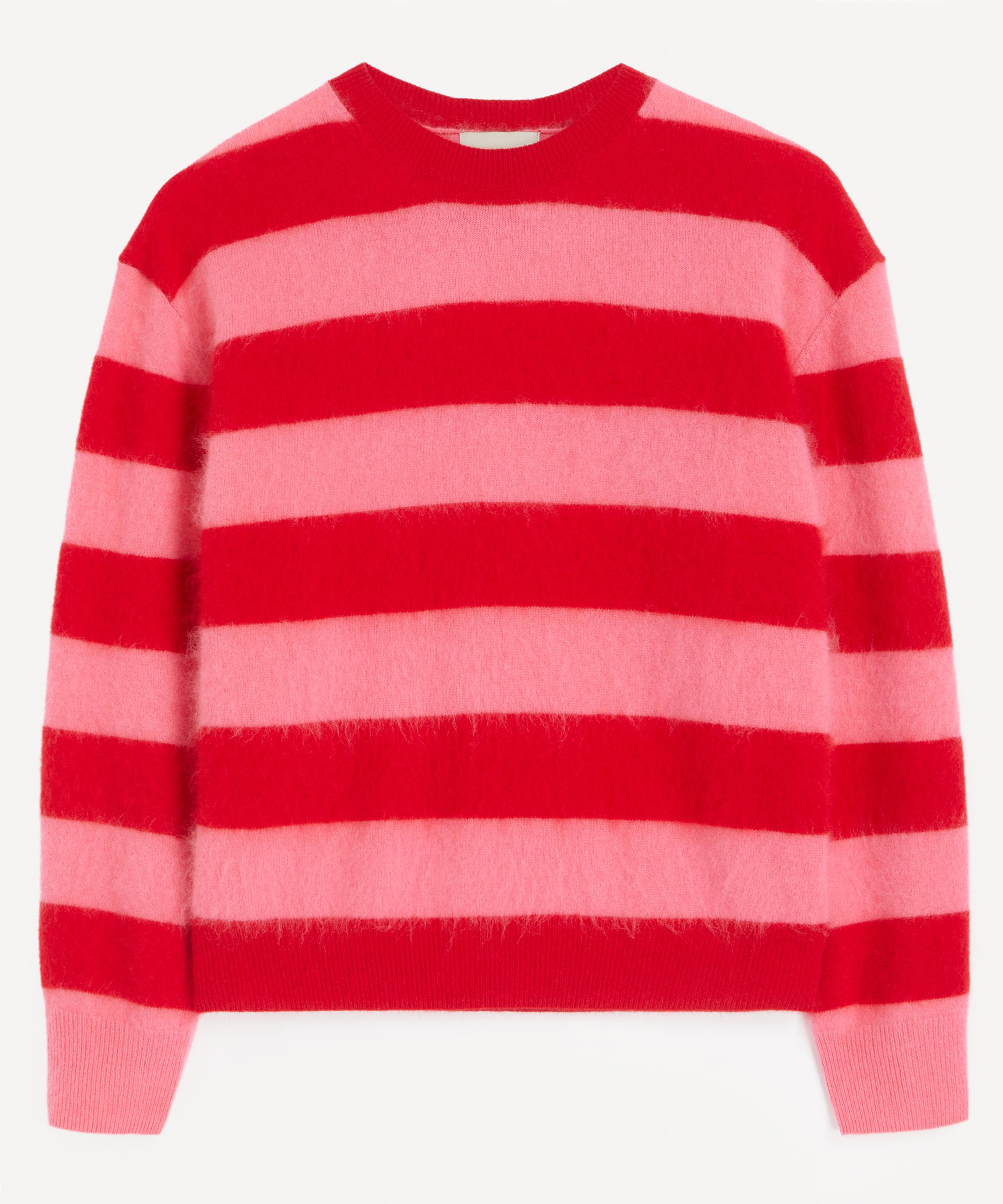 Jumper 1234 - Cashmere Stripe Brushed Crew Neck Jumper image number 0