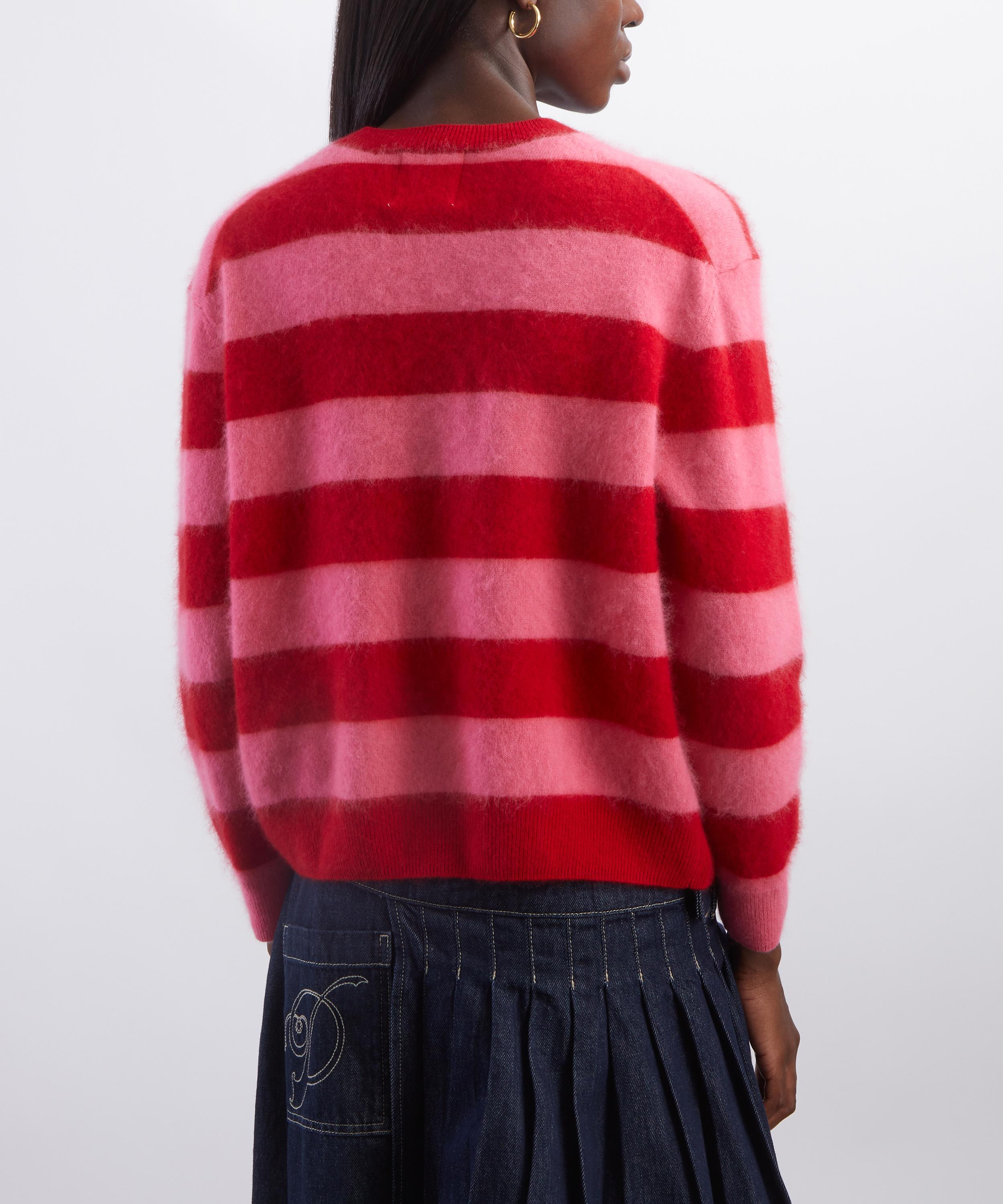 Jumper 1234 - Cashmere Stripe Brushed Crew Neck Jumper image number 3