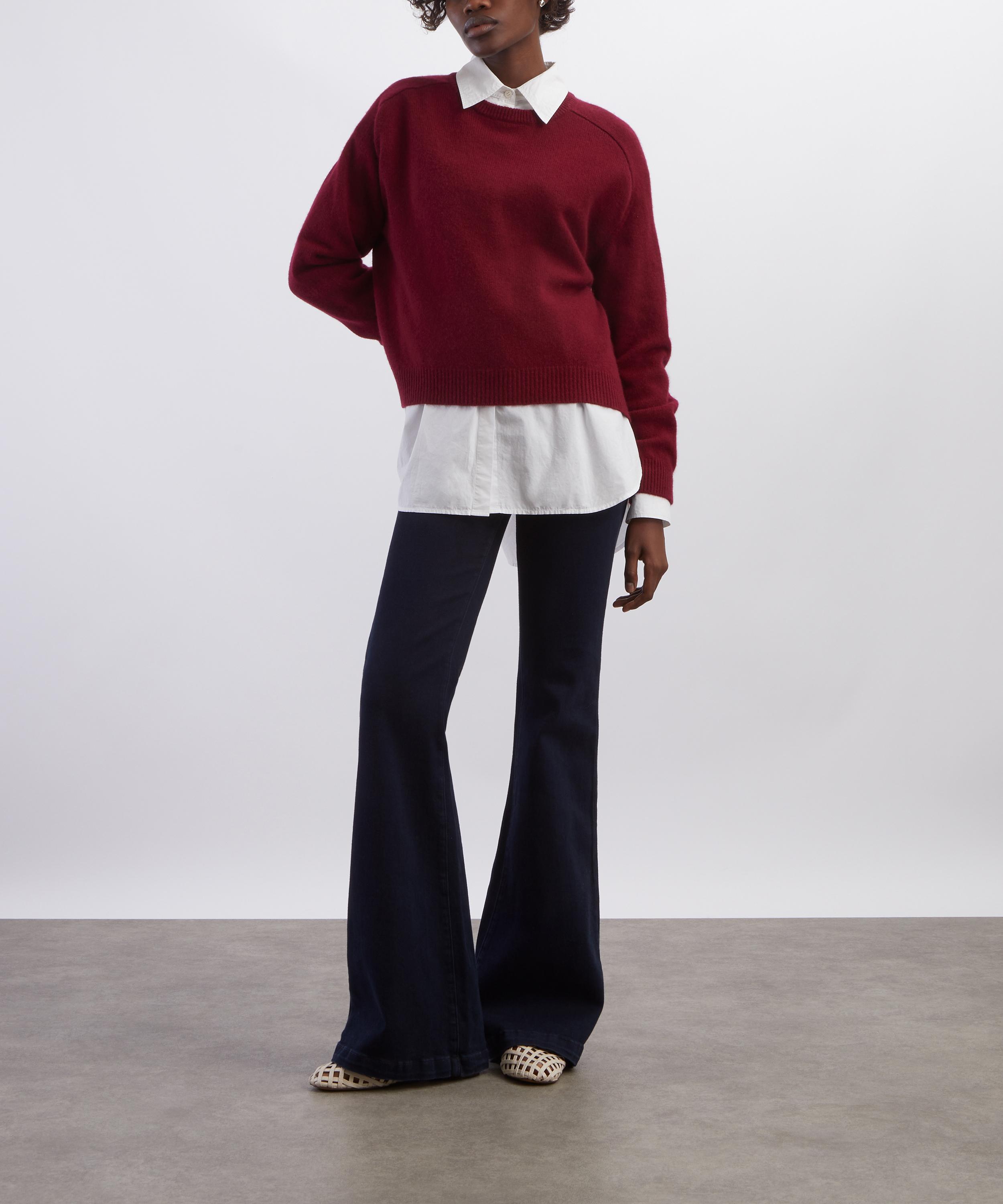 LOULOU DE SAISON - Burgundy Oversized Crew Cashmere Jumper image number 1