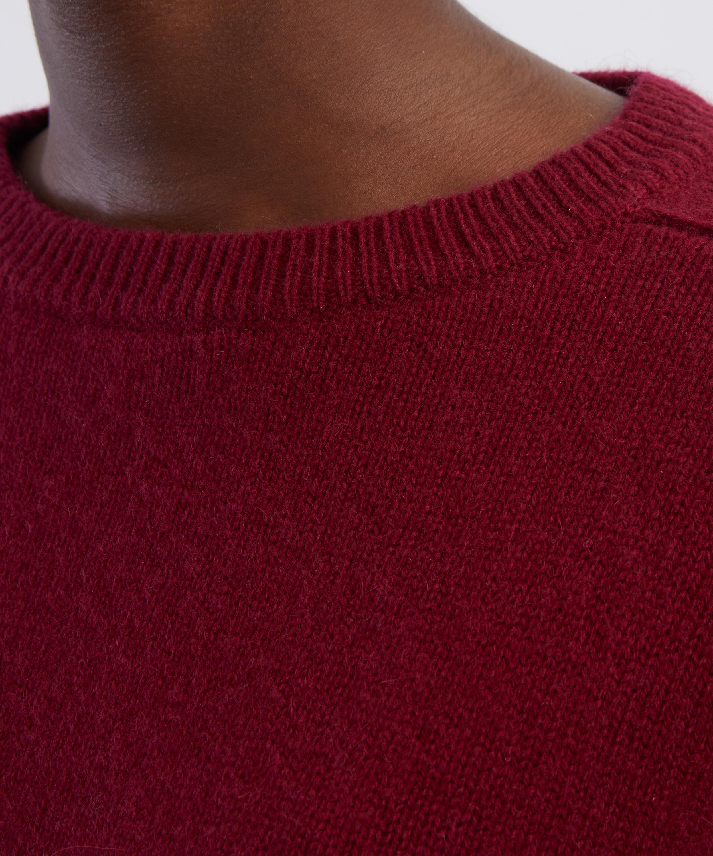 LOULOU DE SAISON - Burgundy Oversized Crew Cashmere Jumper image number 4