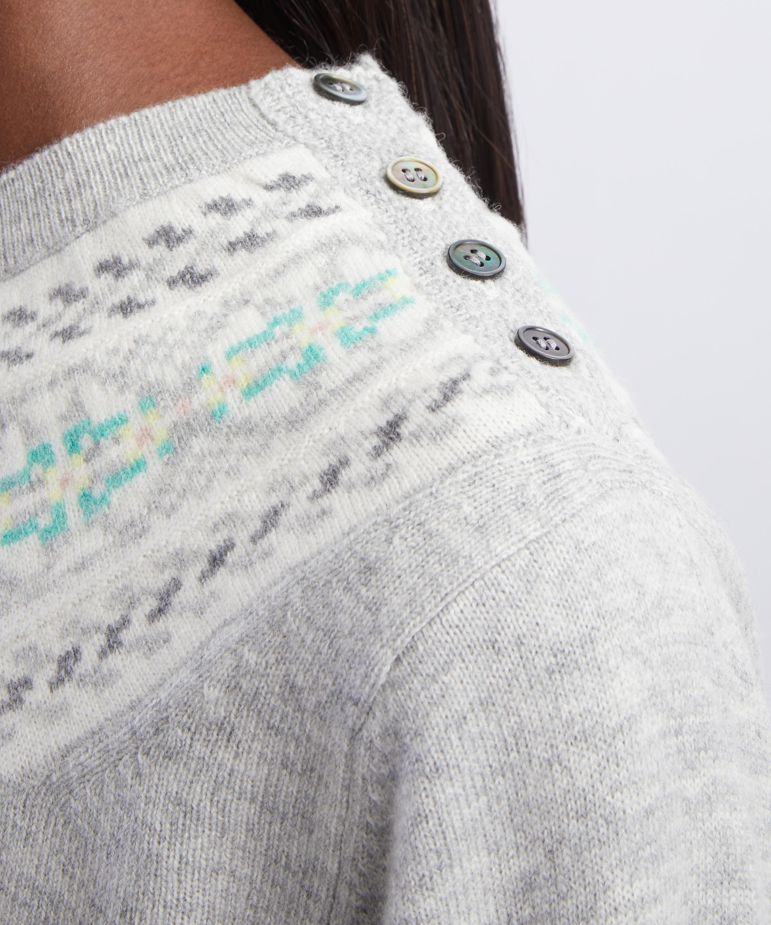 Jumper 1234 - Yoke Fairisle Crew Neck Jumper image number 4