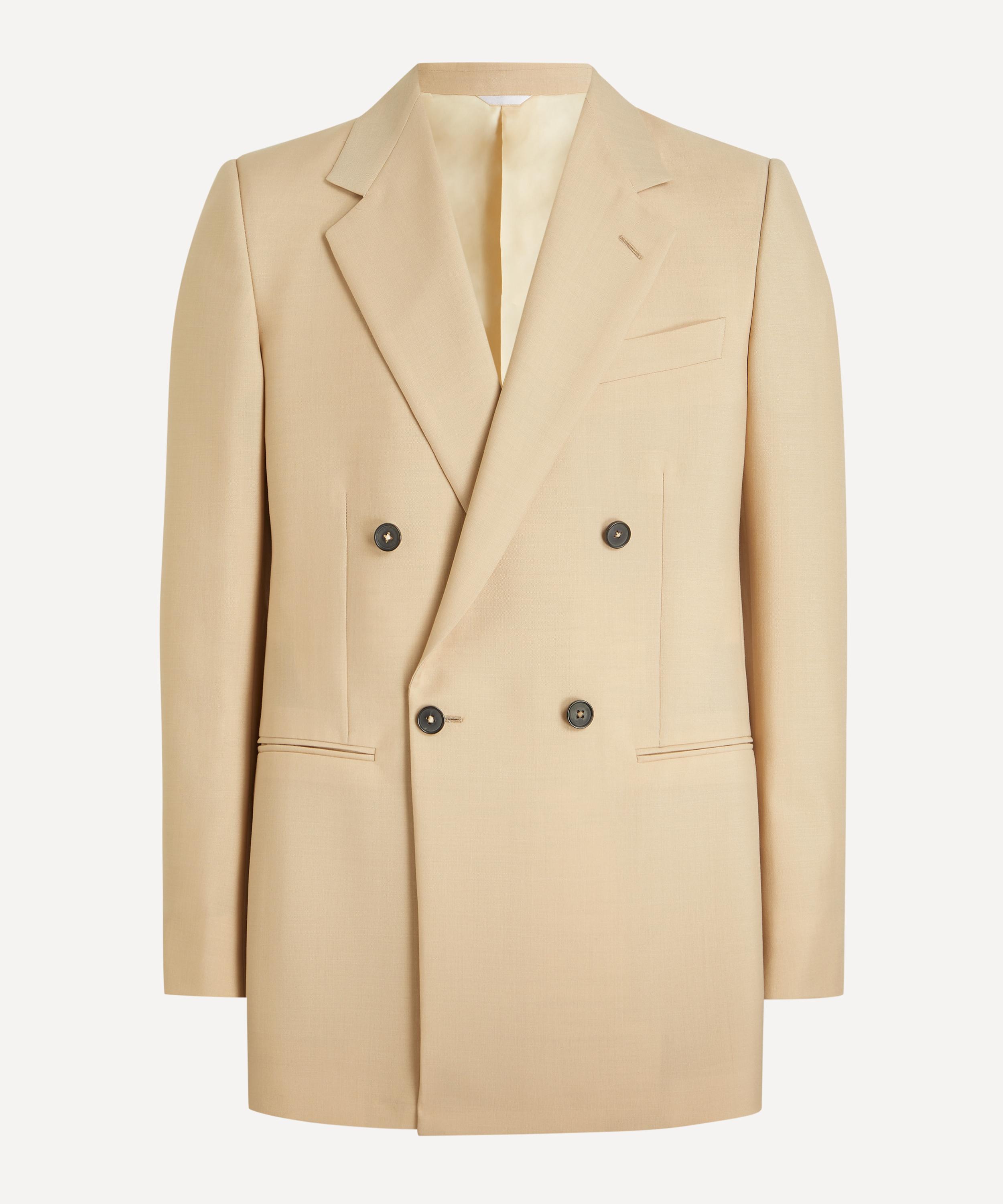 Husbands - Beige Double-Breasted Kid Mohair-Wool Jacket