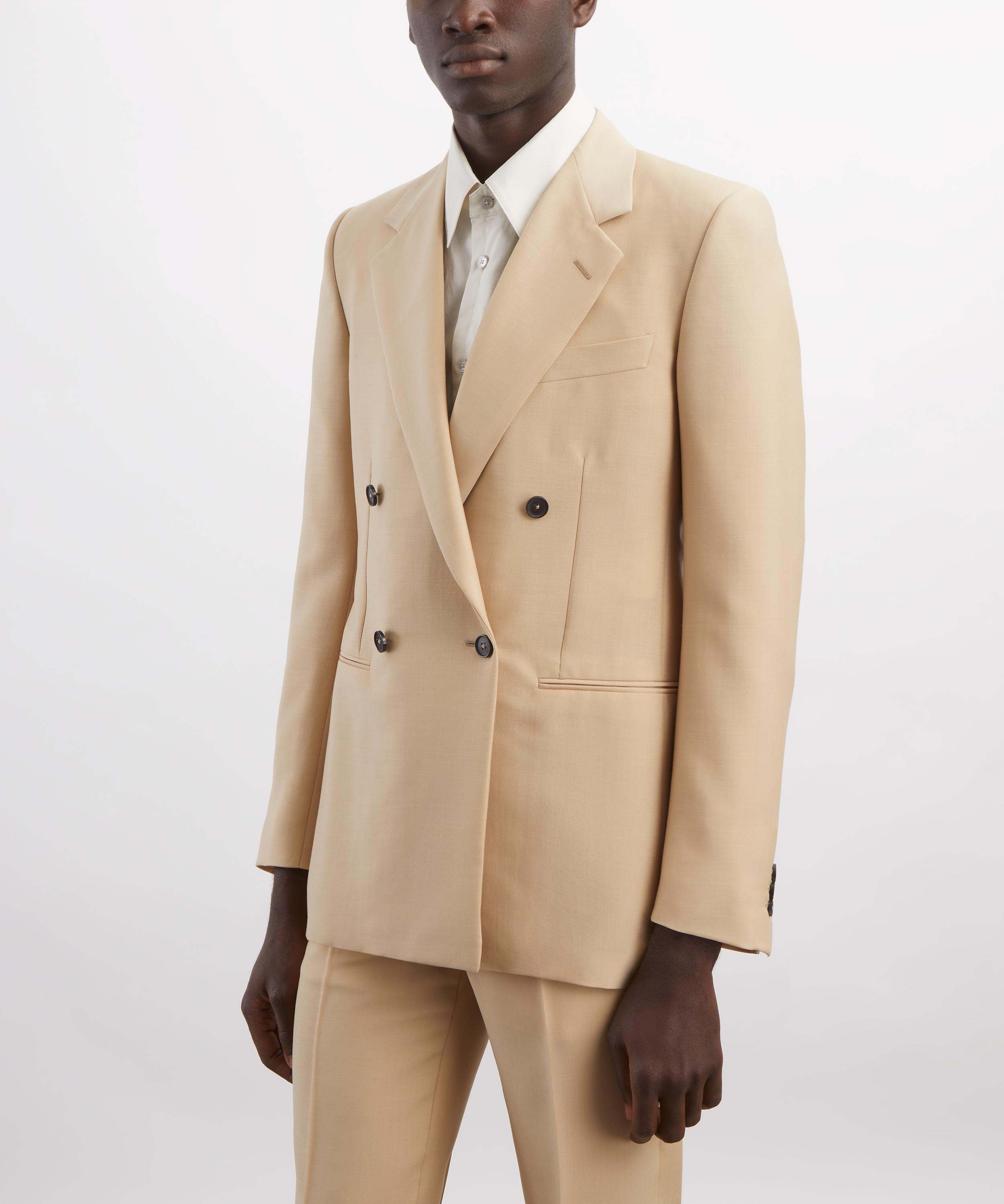 Husbands - Beige Double-Breasted Kid Mohair-Wool Jacket image number 2