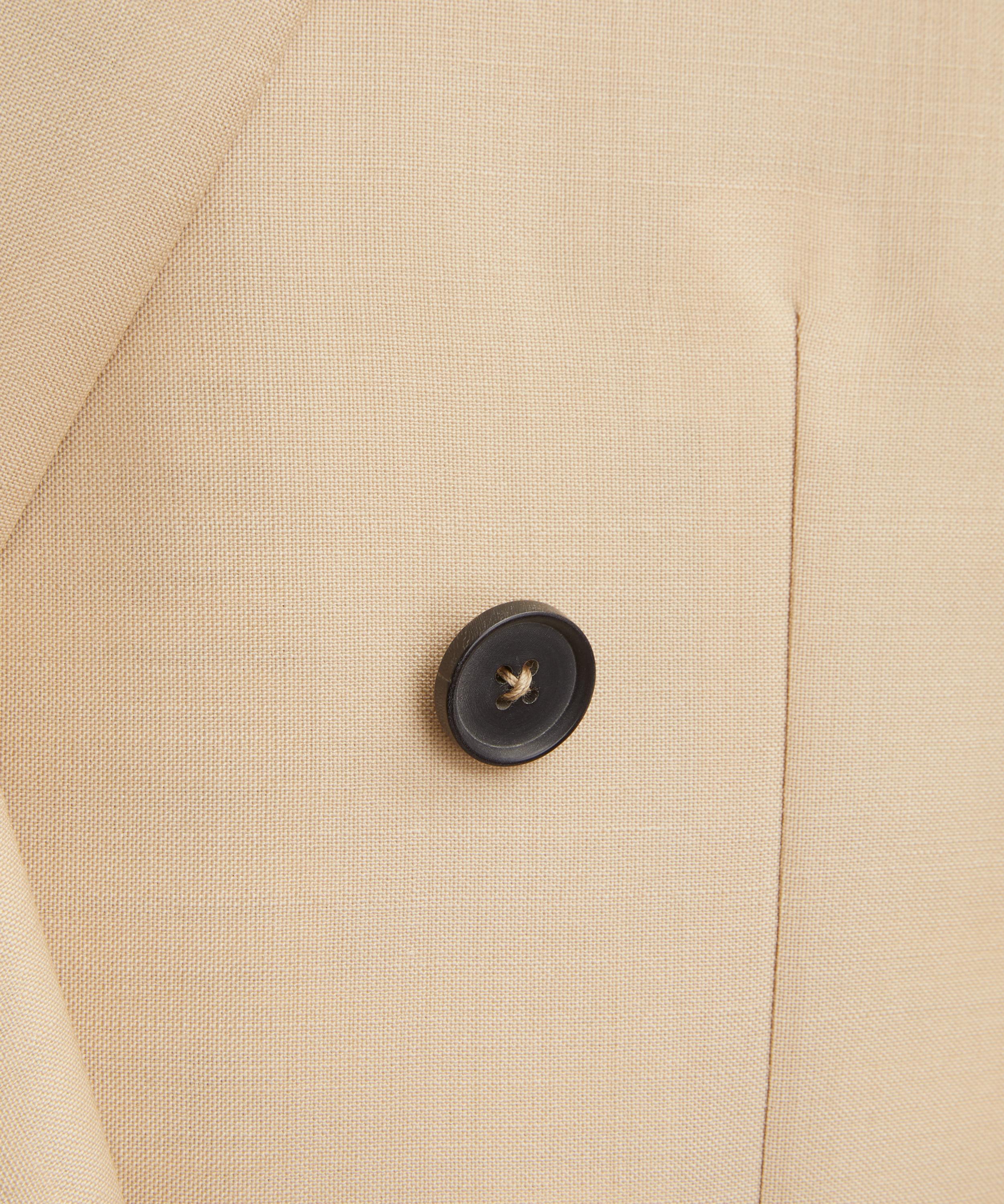 Husbands - Beige Double-Breasted Kid Mohair-Wool Jacket image number 4