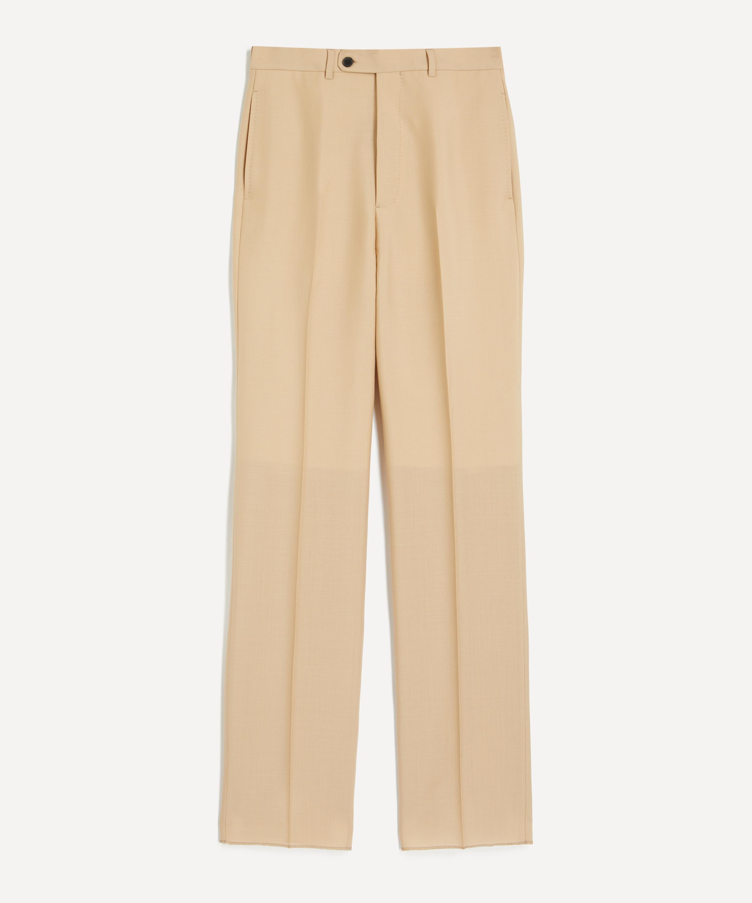 Husbands - Beige Kid Mohair-Wool Straight Trousers