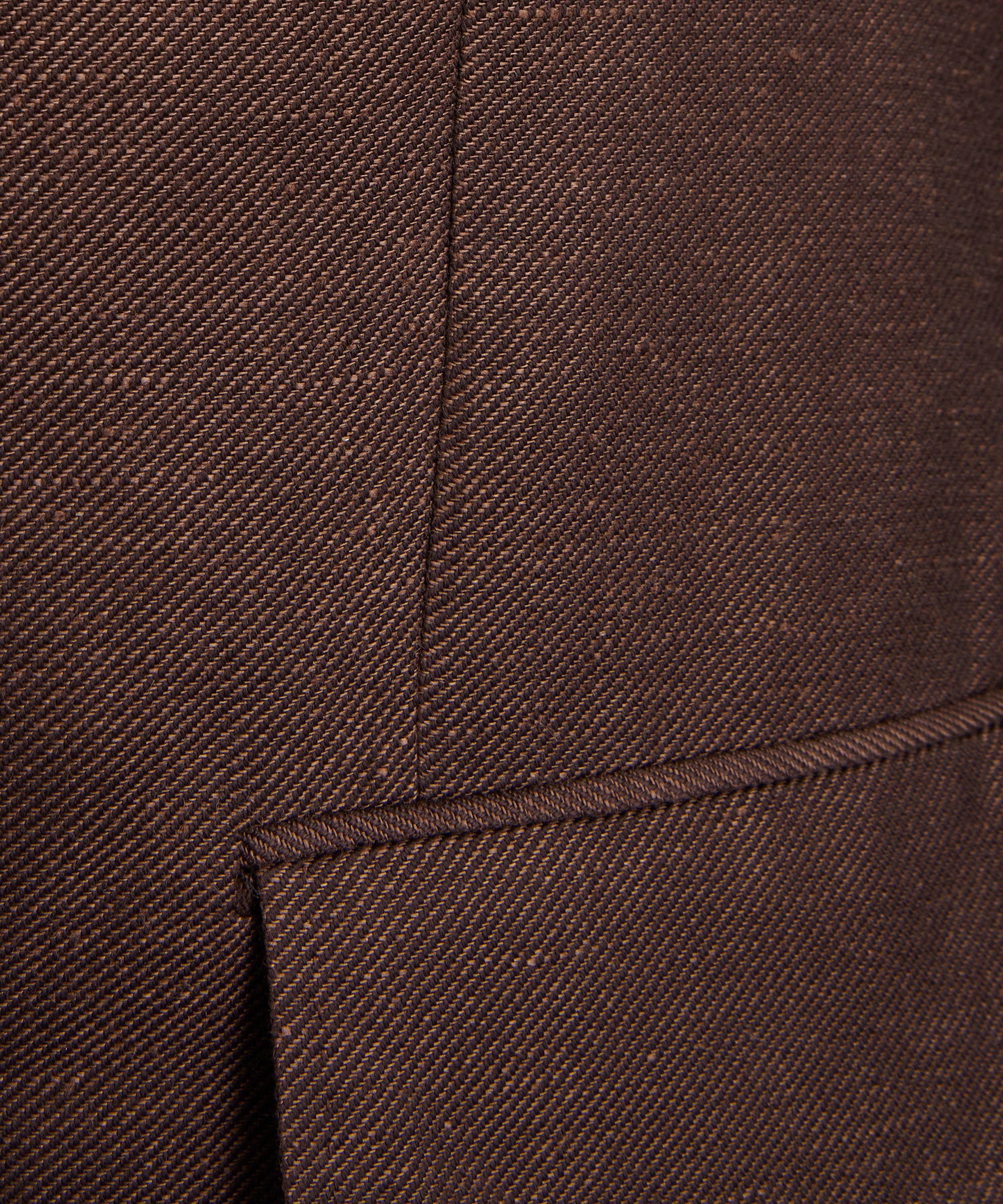 Husbands - Tobacco Single-Breasted Linen Twill Jacket image number 4