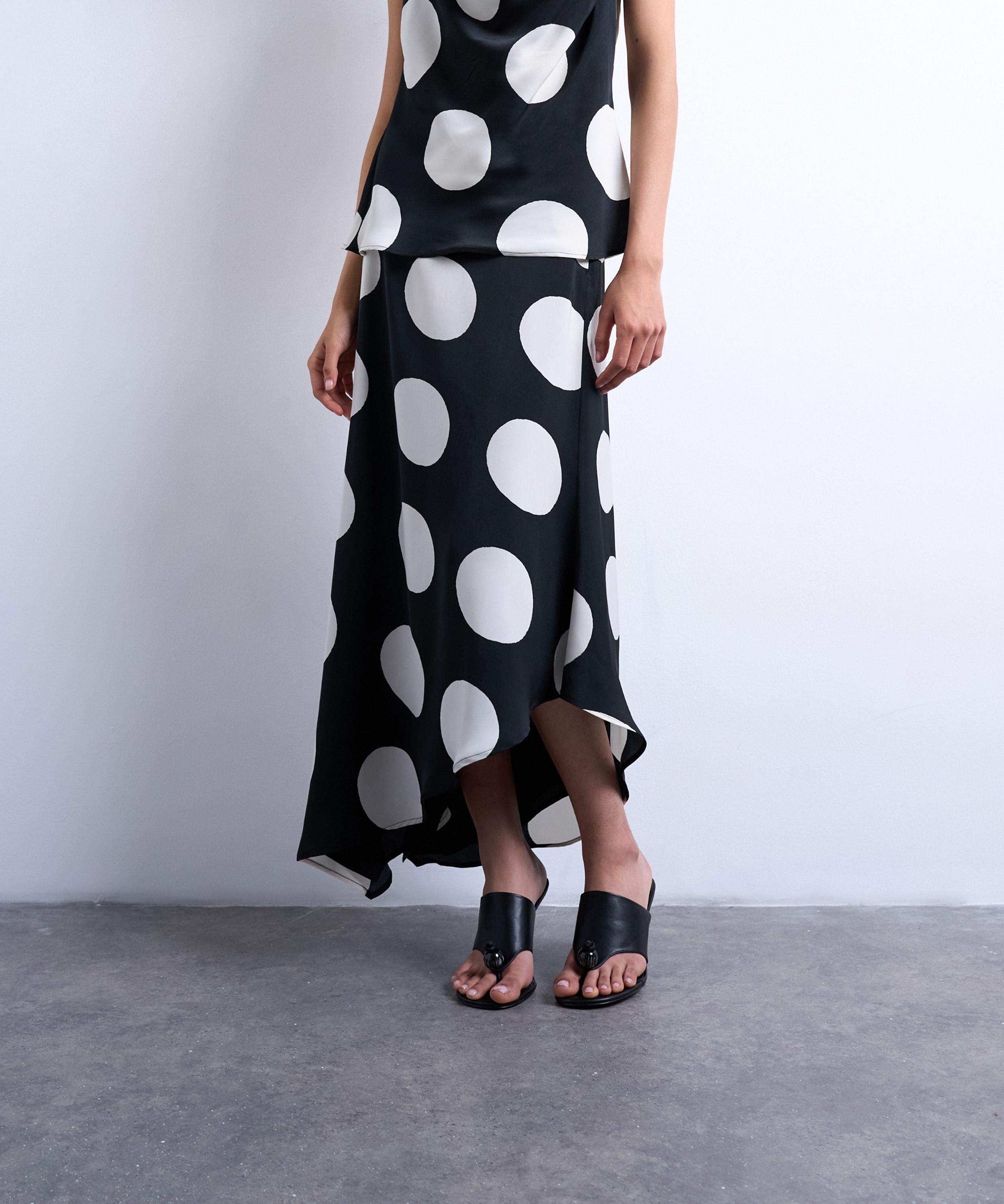 TOPSHOP - Large Mono Spot Maxi Slip Skirt image number 1