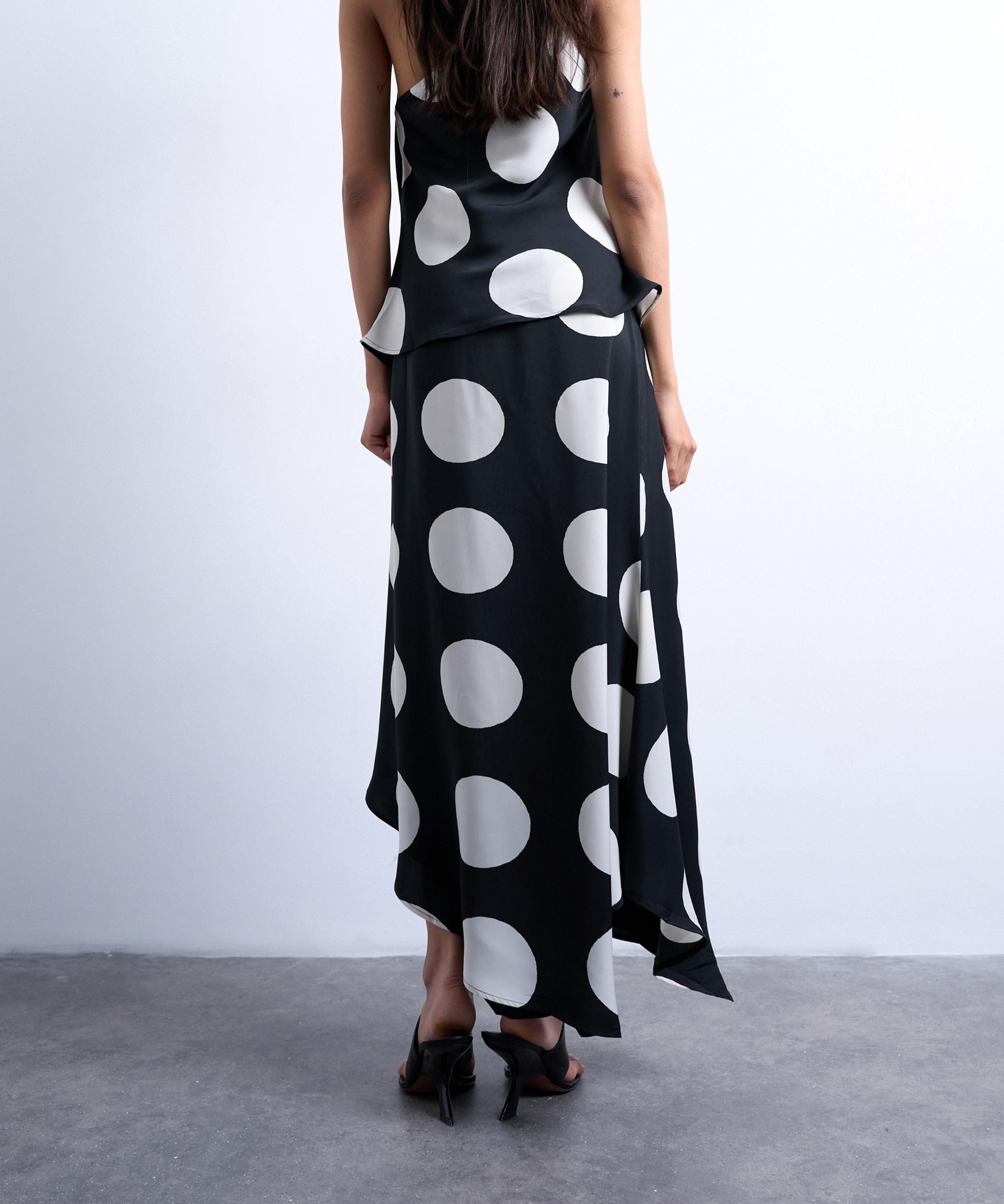 TOPSHOP - Large Mono Spot Maxi Slip Skirt image number 4