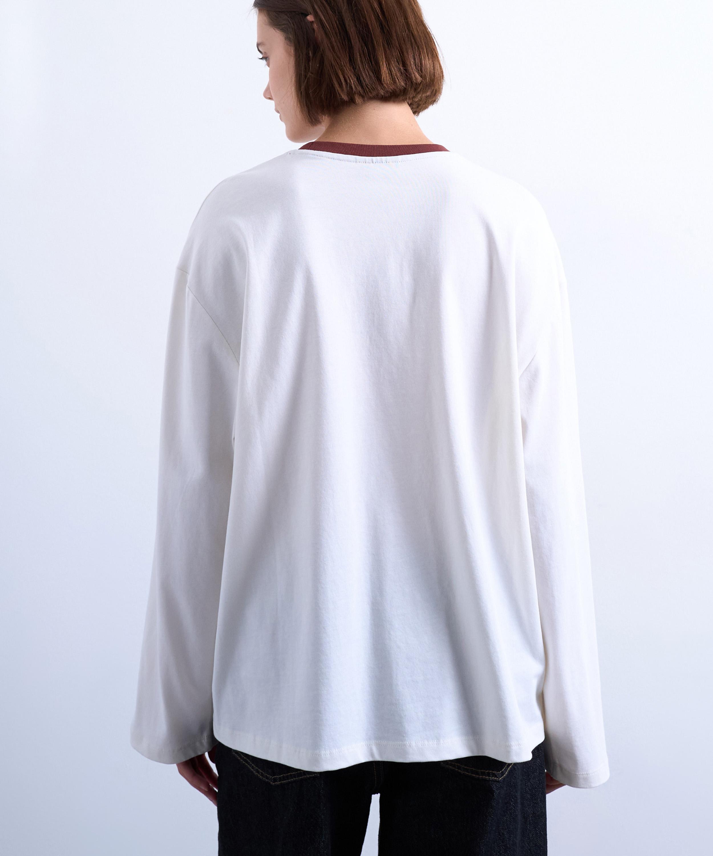 TOPSHOP - White Graphic Brasilia Contrast Ringer Skater T-Shirt image number 3