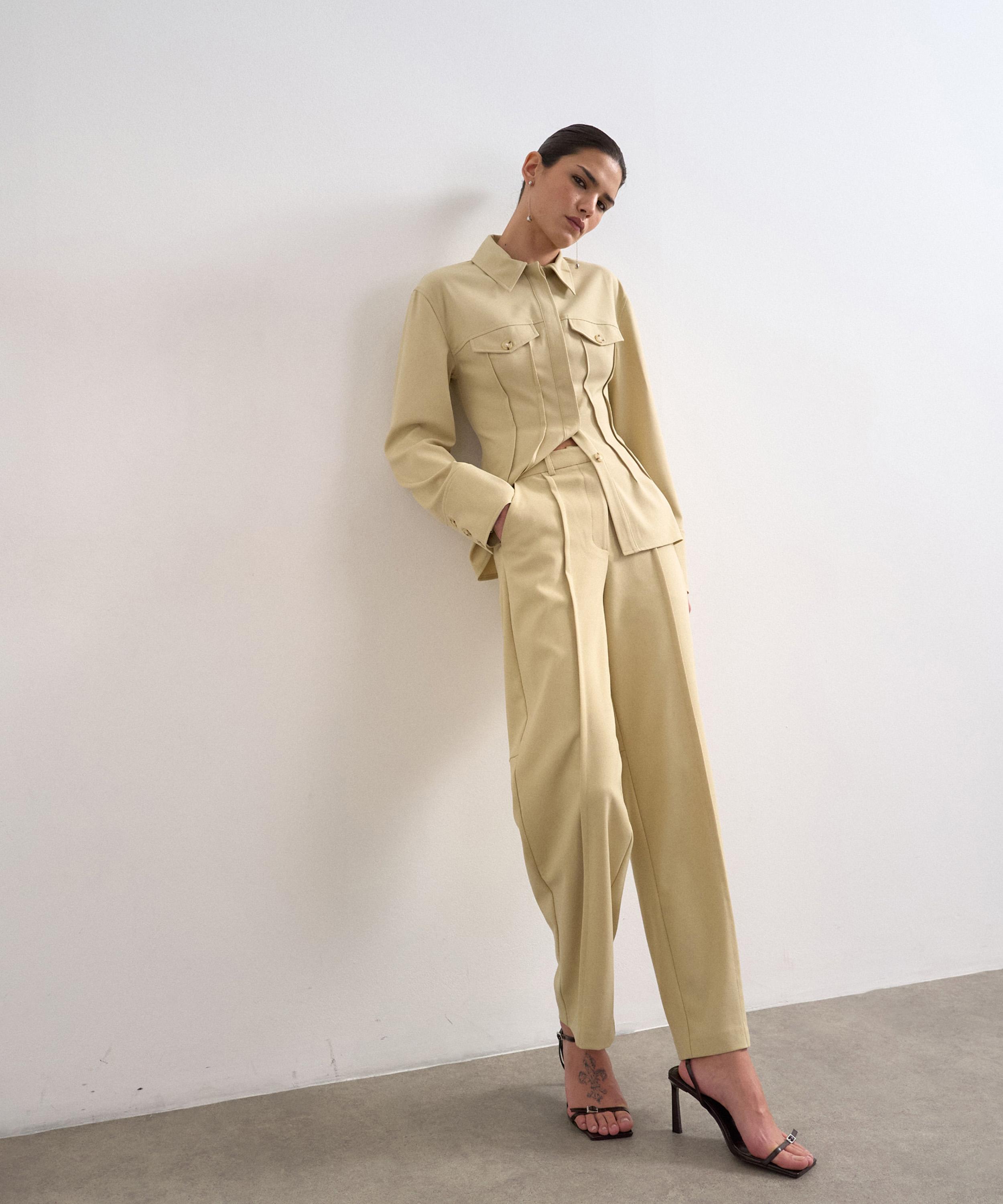 TOPSHOP - Sage Wide-Leg Slouchy Trousers
