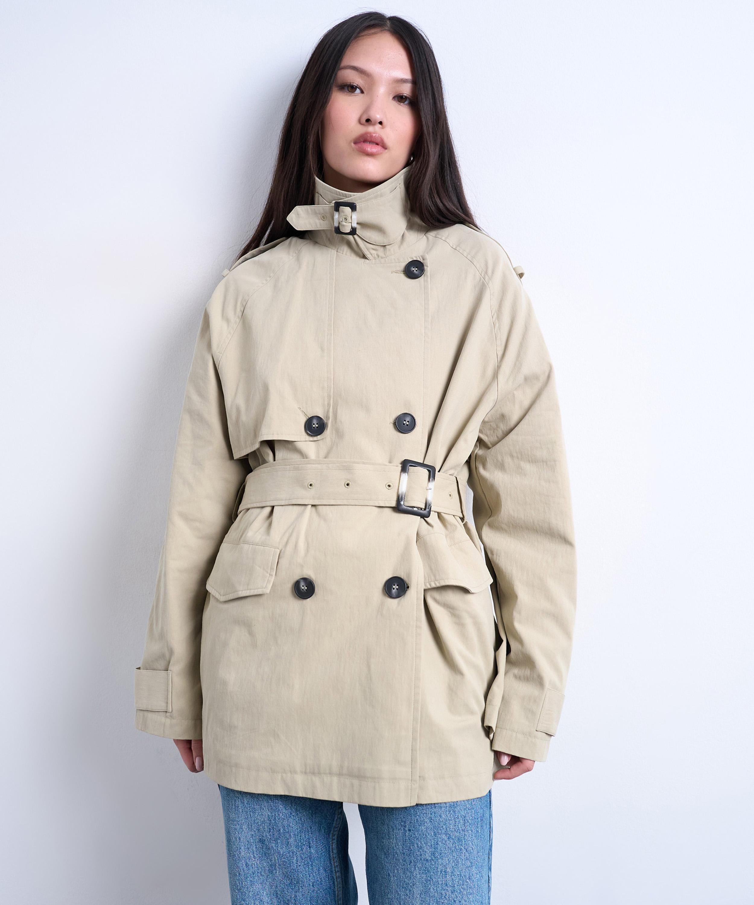TOPSHOP - Stone Short Belted Mac&nbsp; image number 1