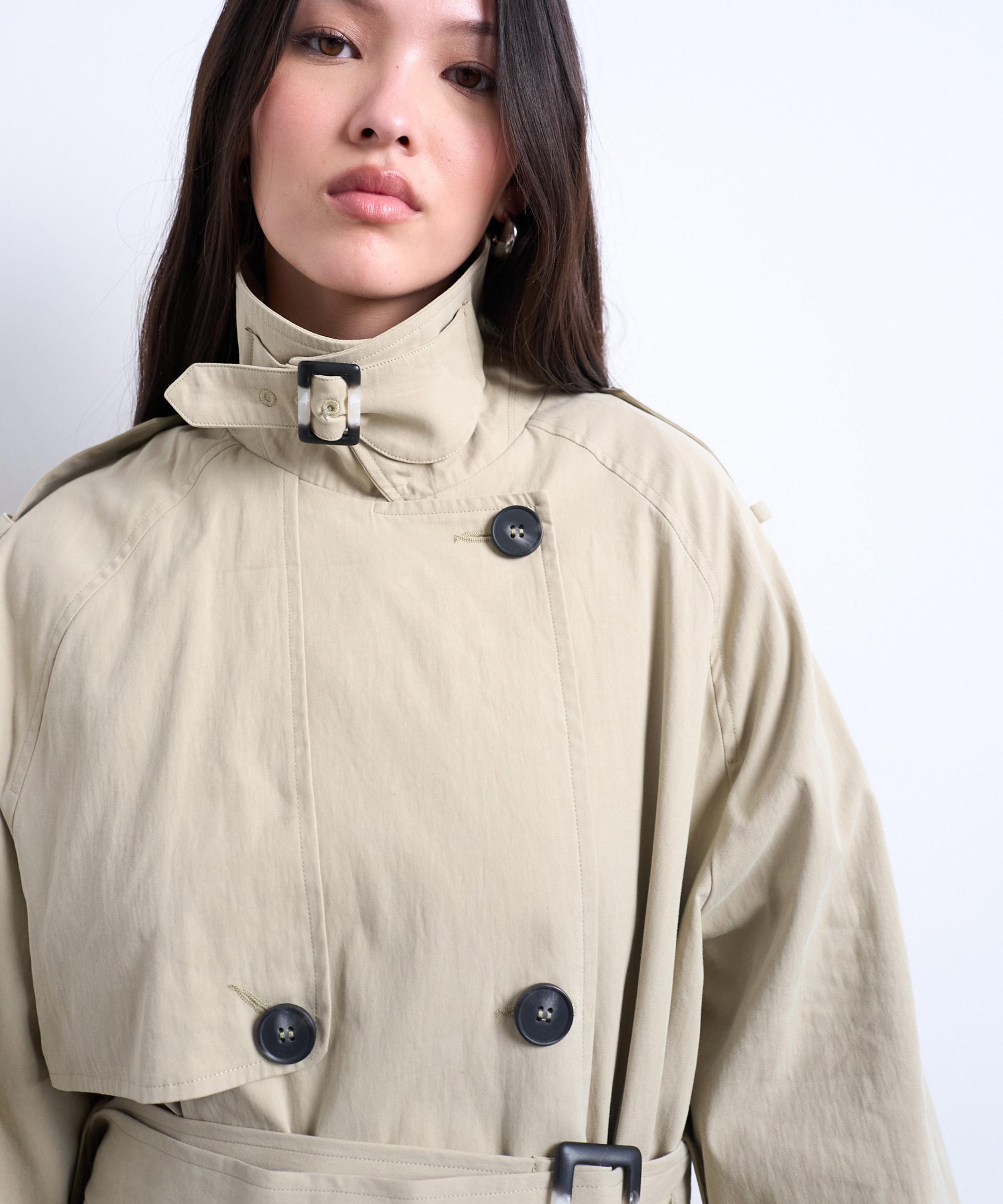 TOPSHOP - Stone Short Belted Mac&nbsp; image number 2