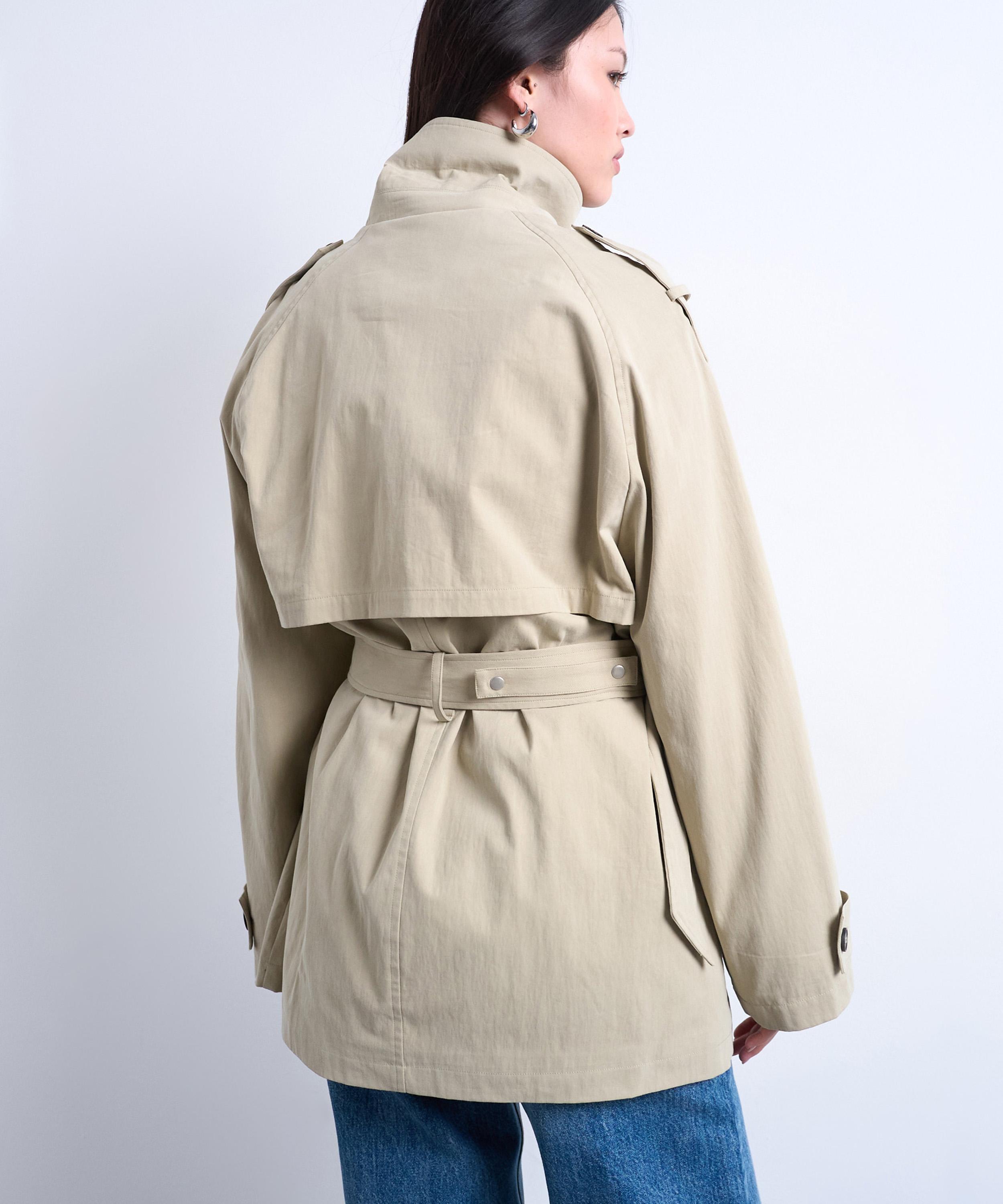 TOPSHOP - Stone Short Belted Mac&nbsp; image number 3