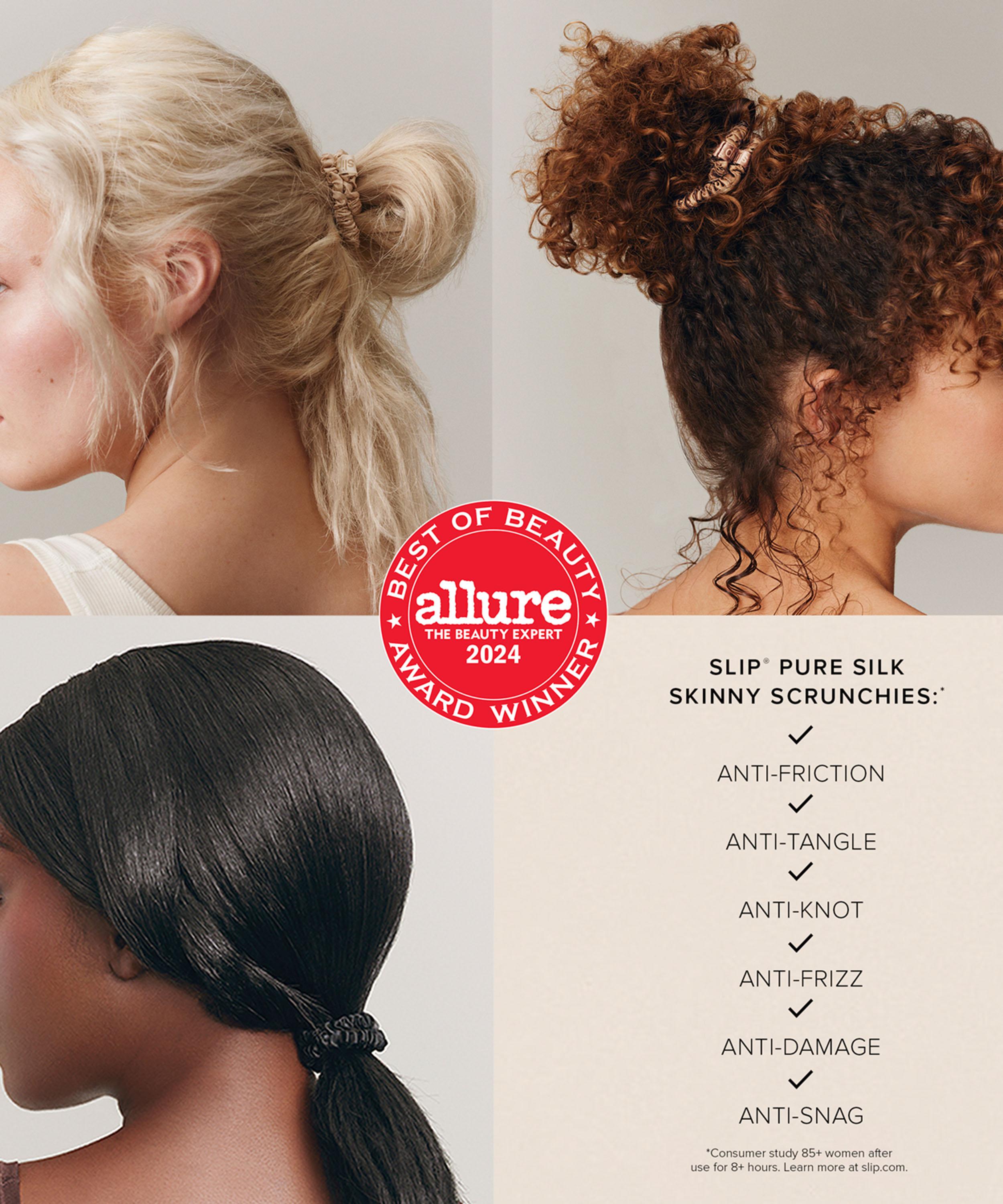 Slip - Royal Blue Skinny Silk Scrunchies Pack of 4 image number 3