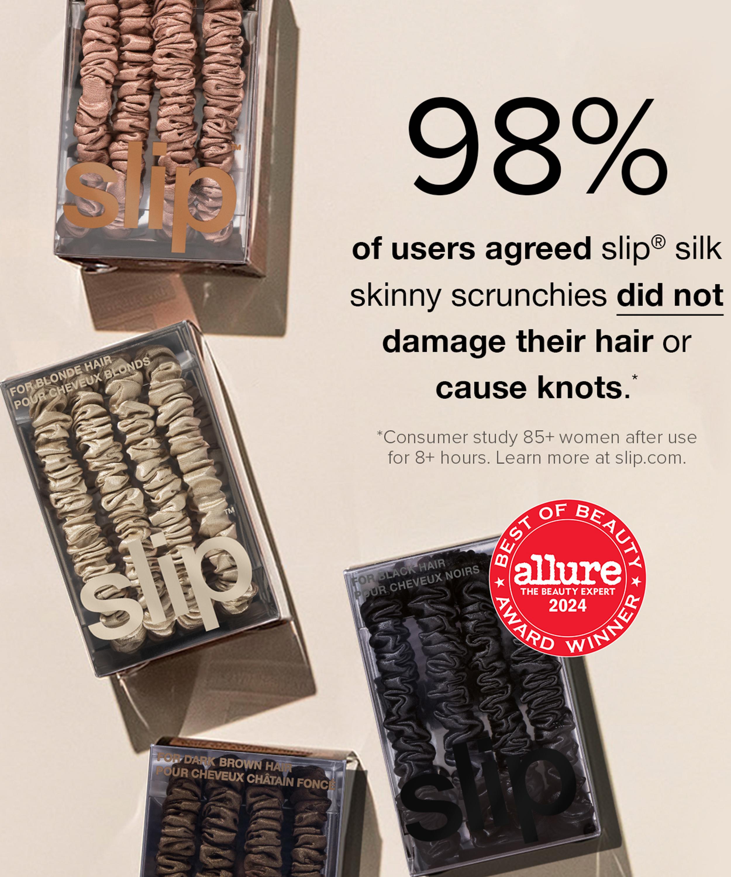 Slip - Royal Blue Skinny Silk Scrunchies Pack of 4 image number 4