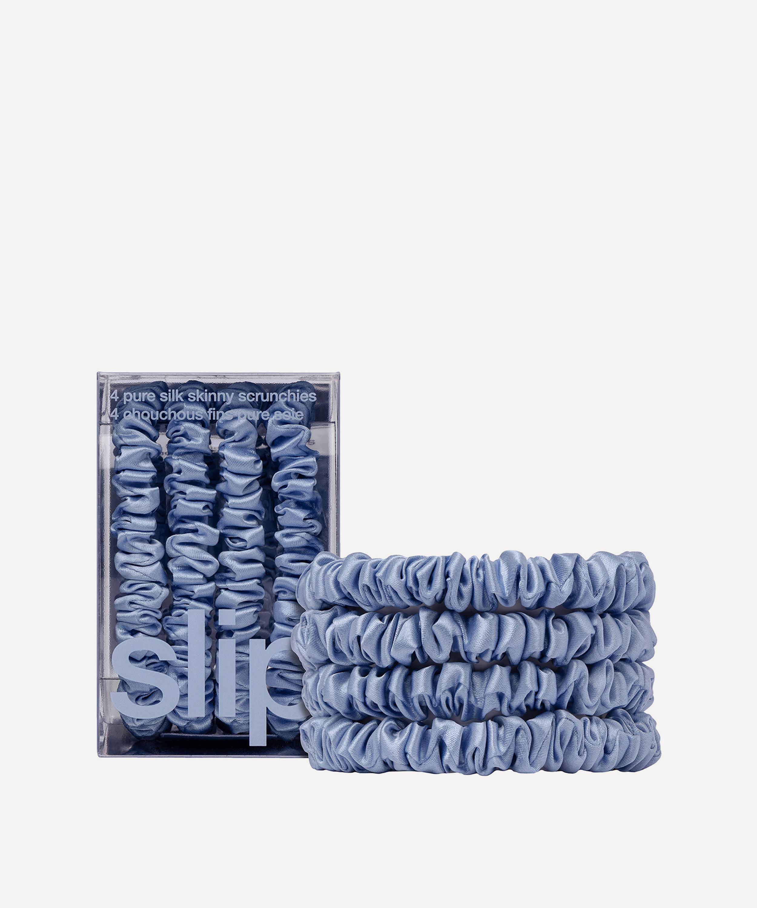 Slip - Light Blue Skinny Silk Scrunchies Pack of 4