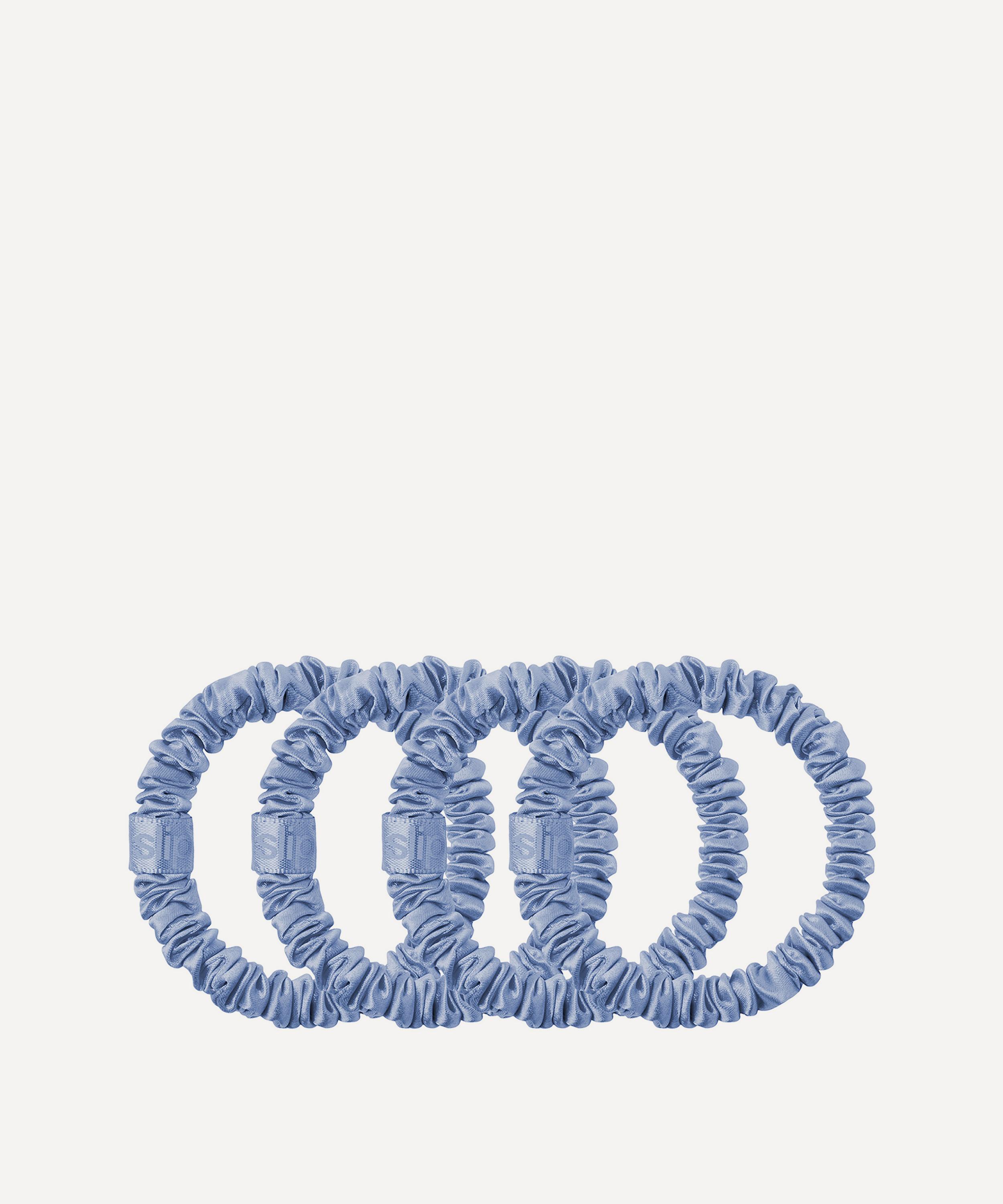 Slip - Light Blue Skinny Silk Scrunchies Pack of 4 image number 1
