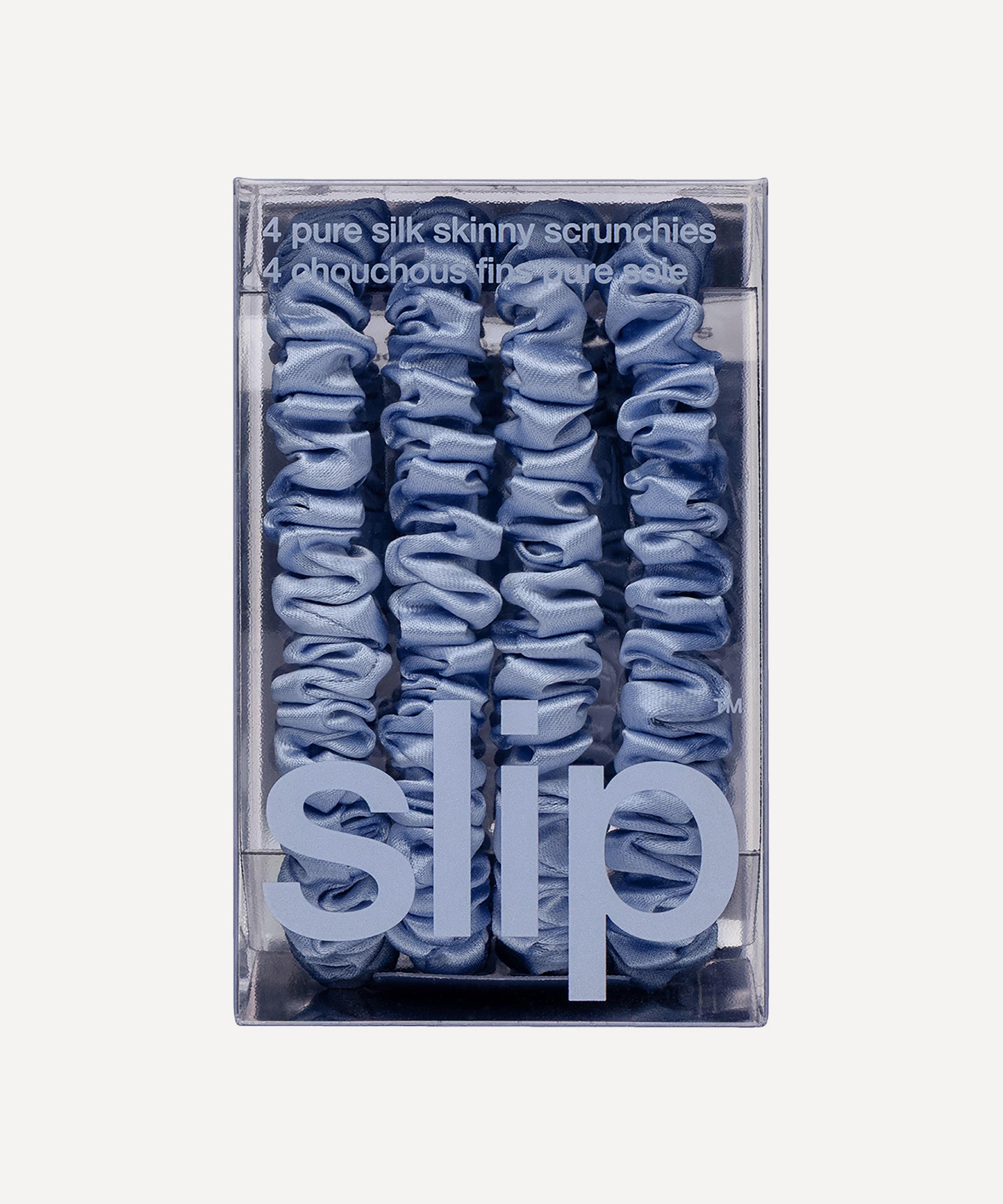 Slip - Light Blue Skinny Silk Scrunchies Pack of 4 image number 5