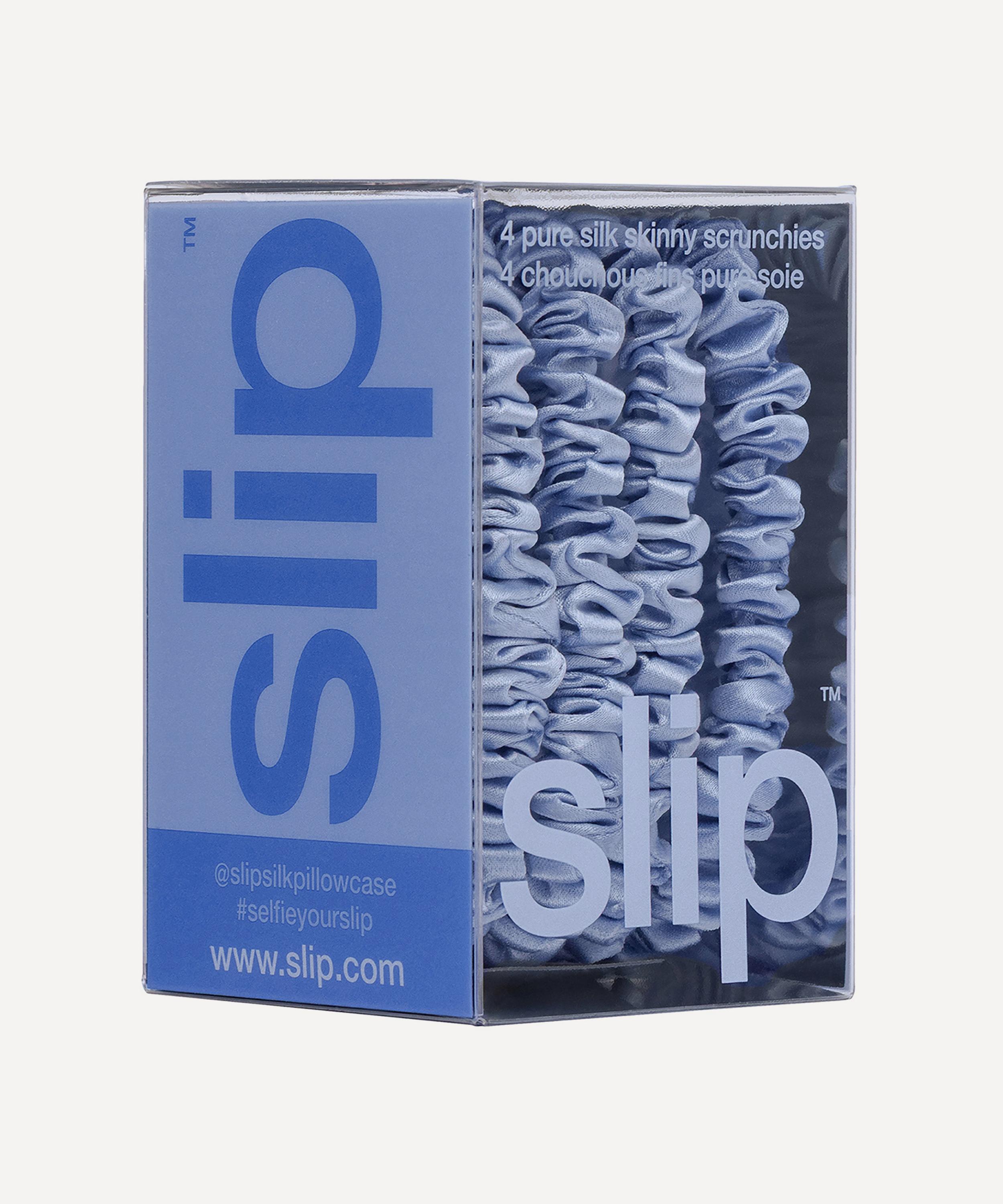 Slip - Light Blue Skinny Silk Scrunchies Pack of 4 image number 6