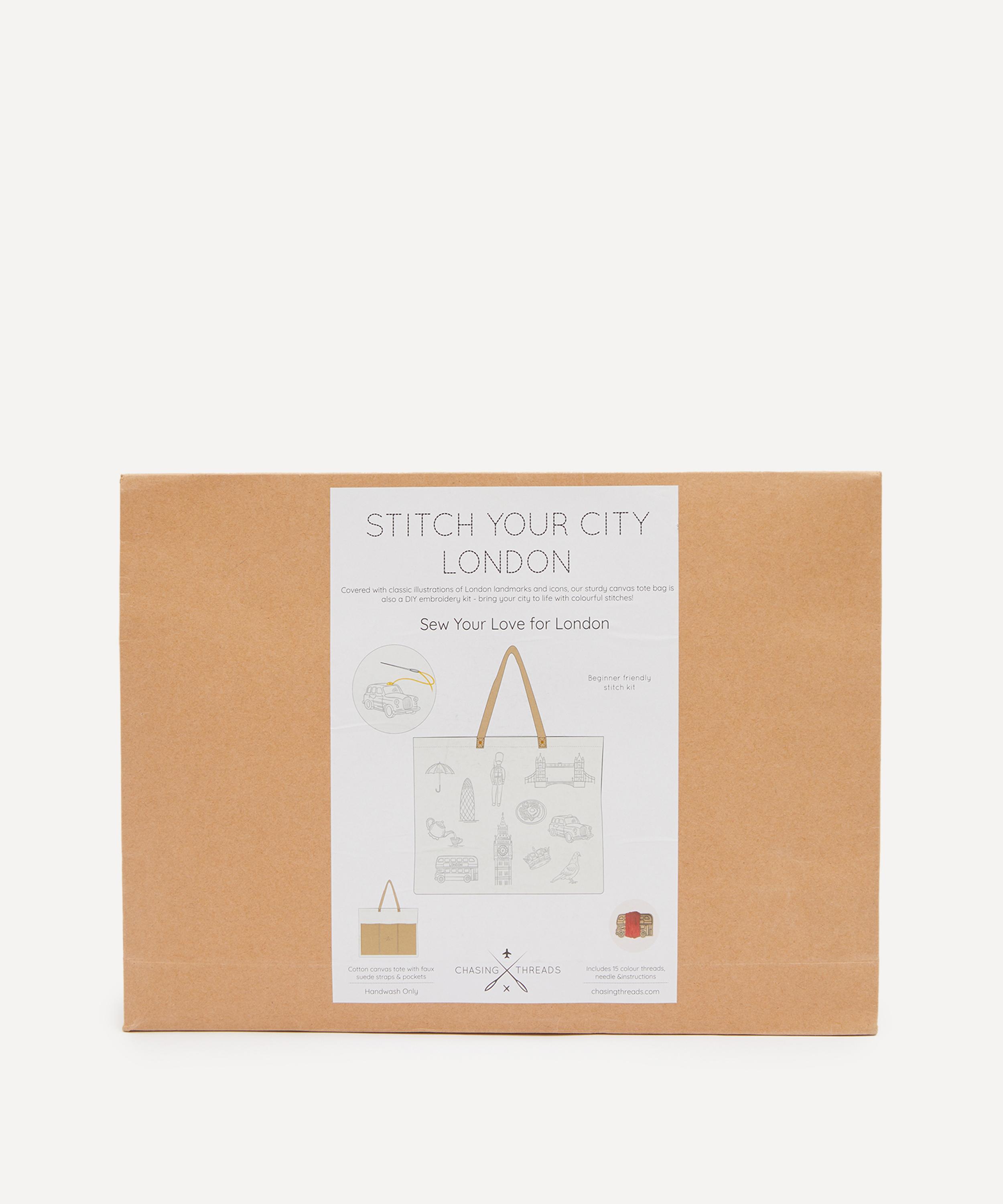 Chasing Threads - Stitch Your City London Tote Bag Embroidery Kit image number 0